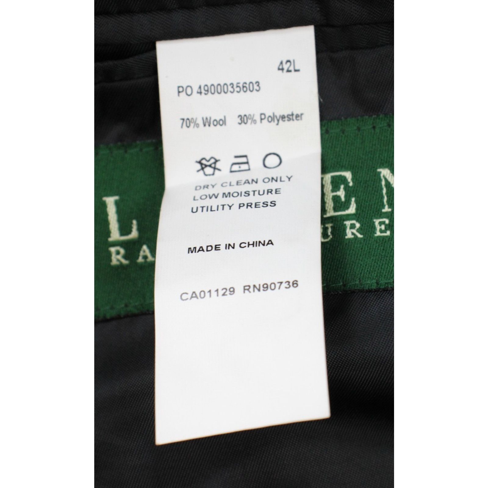 Lauren Ralph Lauren Lauren Ralph Lauren Blazer Mens 42L Black Wool Blend Size 42L - 6 Thumbnail