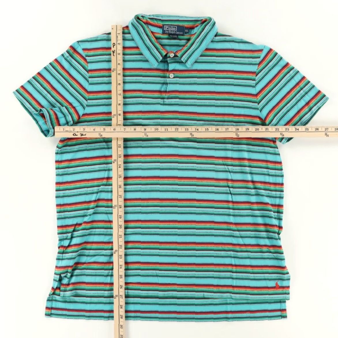 Polo Ralph Lauren Polo Ralph Lauren Knit Cotton Striped Polo Shirt Green Men's XL Size US XL / EU 56 / 4 - 3 Thumbnail