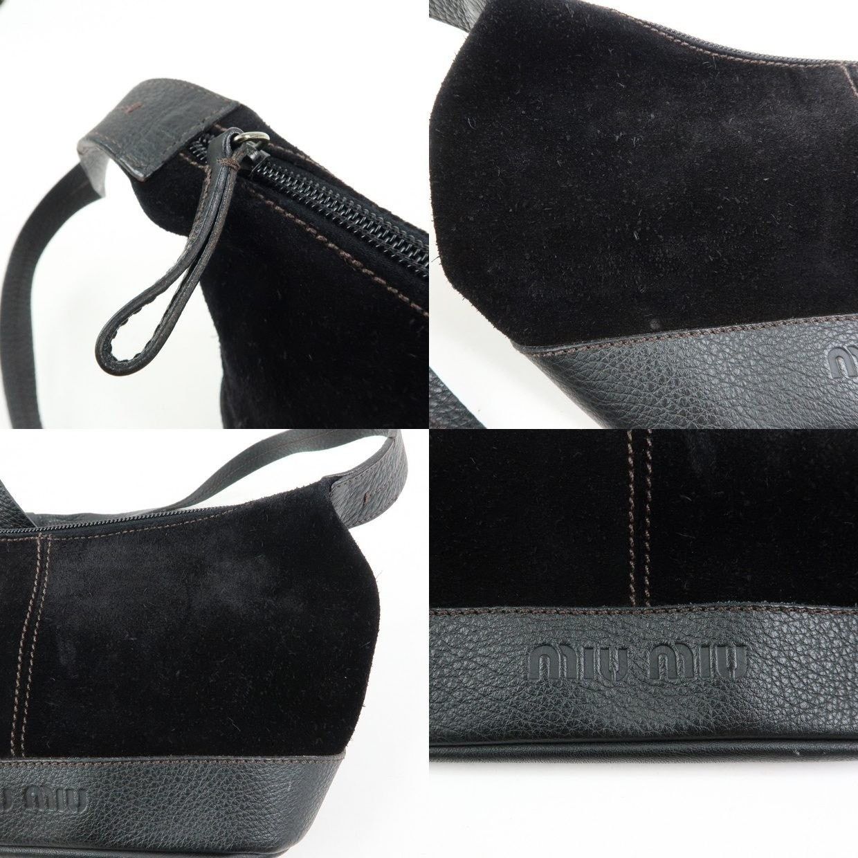 Miu Miu Miu Miu Suede Shoulder Bag Black Size ONE SIZE - 14 Thumbnail