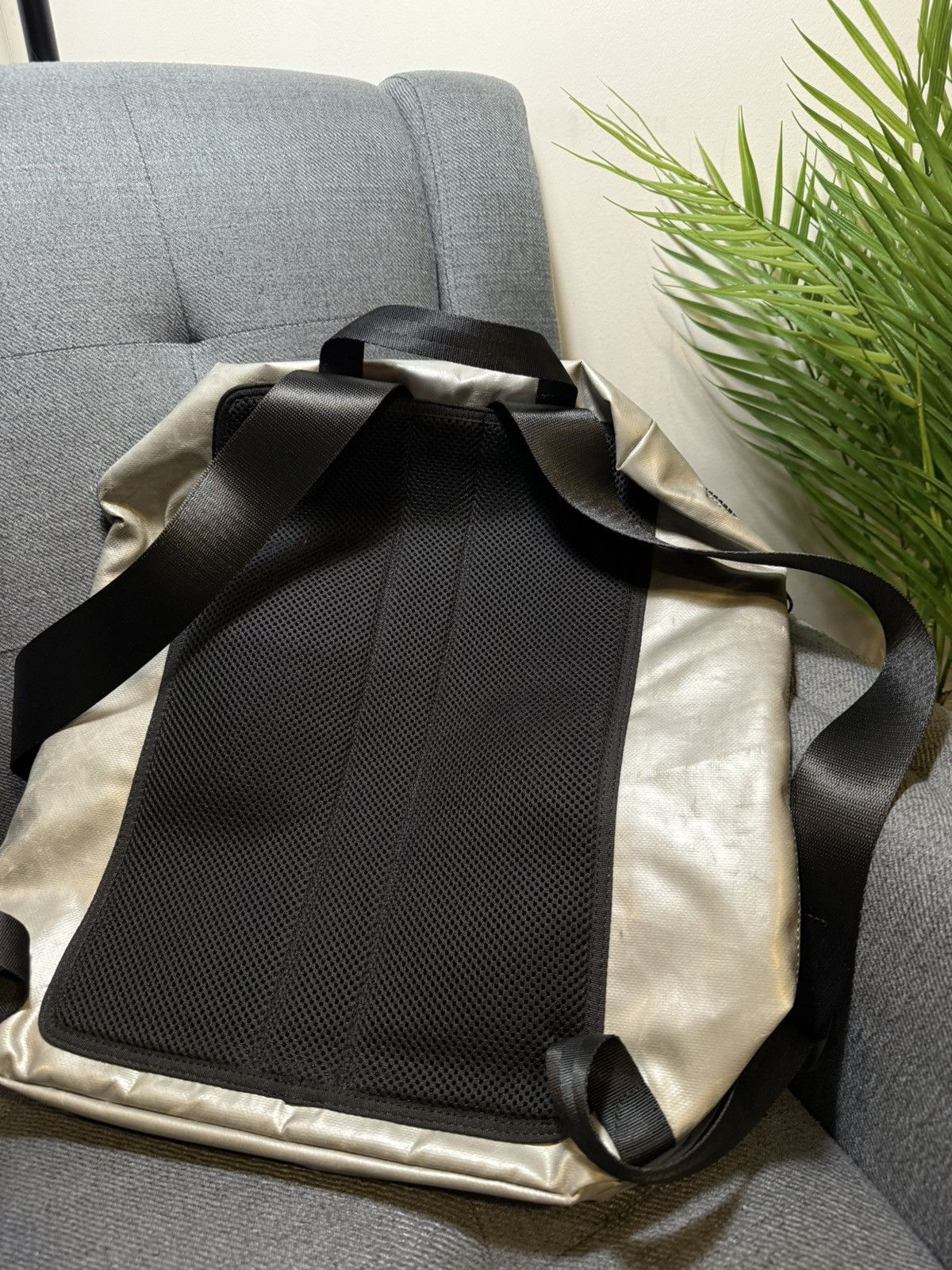 Freitag Freitag Recycled Tarp Backpack “Ser” Print – Silver/Black Size ONE SIZE - 2 Thumbnail