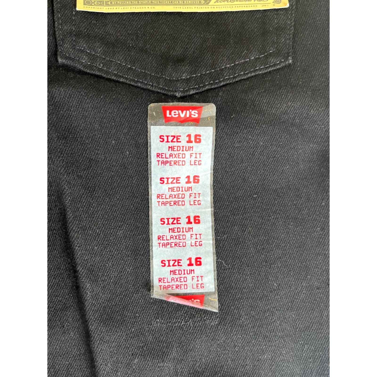 Levi's VINTAGE Levi's 551 Jeans Women’s Black 16 NWT Relaxed Fit Tapered Leg 90s USA 32.5 Inseam 100% Cotton Denim Jeans Mens? Size 38" / US 16 / IT 52 - 7 Thumbnail