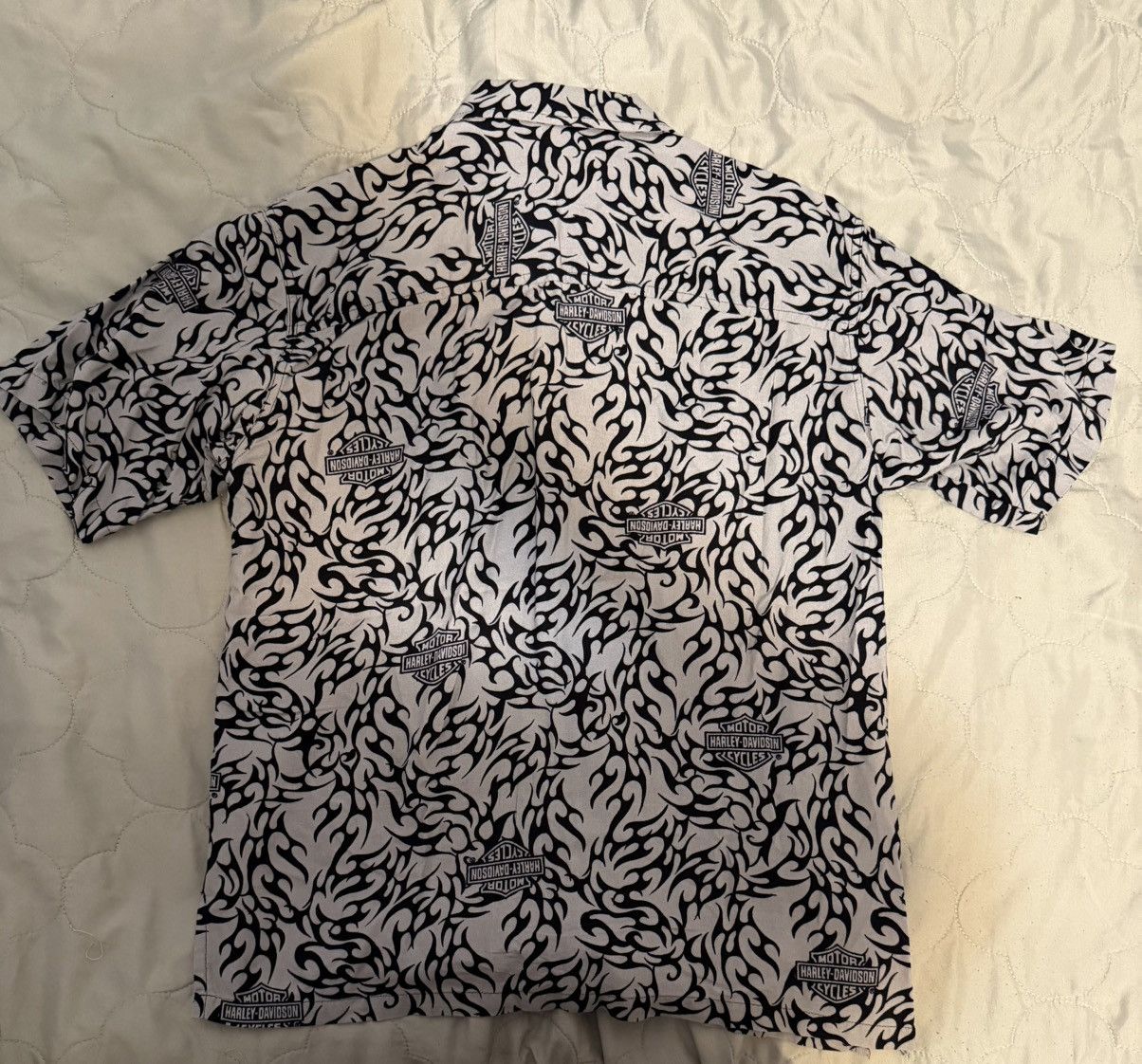 Harley Davidson Rare Harley Davidson Gray & Black Hawaiian Tribal Shirt Size US L / EU 52-54 / 3 - 2 Thumbnail