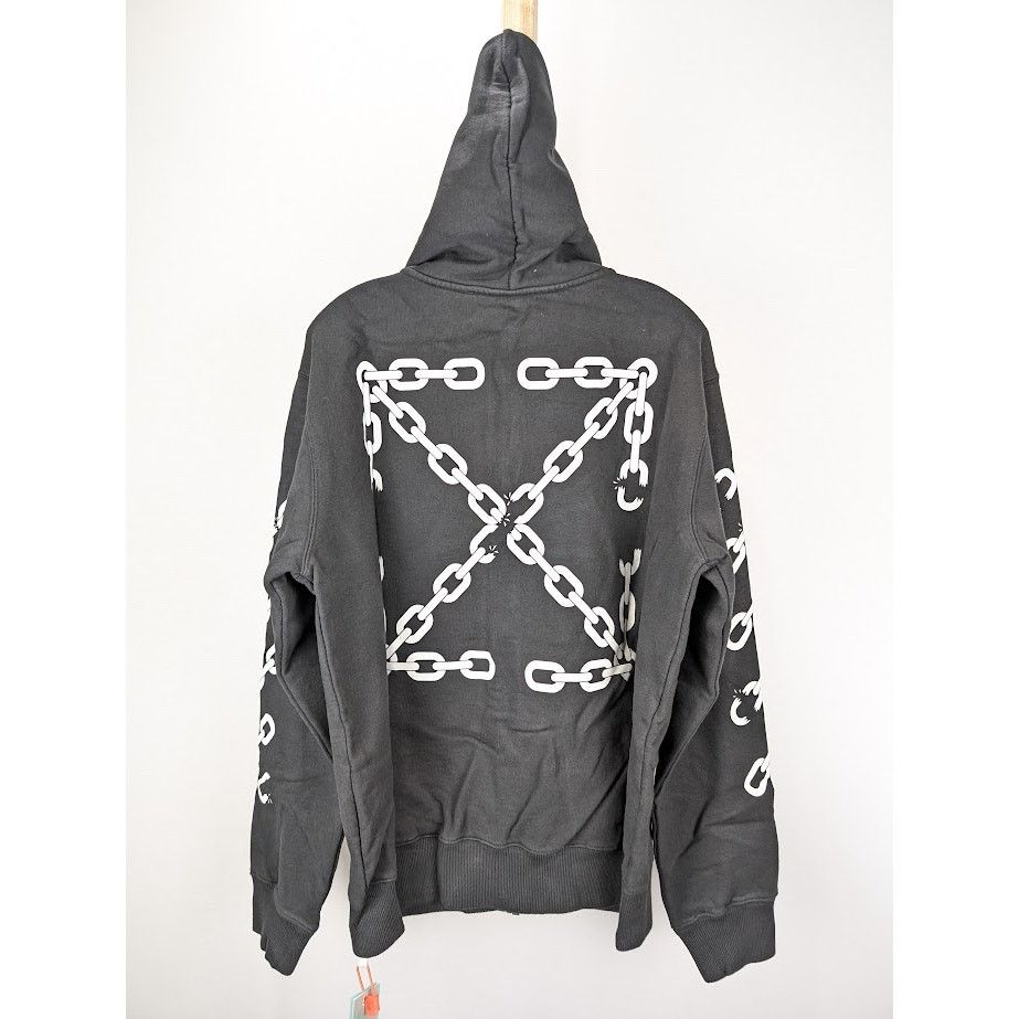 Off-White o1rshd1 Q:2 / Chain Arr Slim Zip Hoodie in Black/White Size US M / EU 48-50 / 2 - 1 Thumbnail