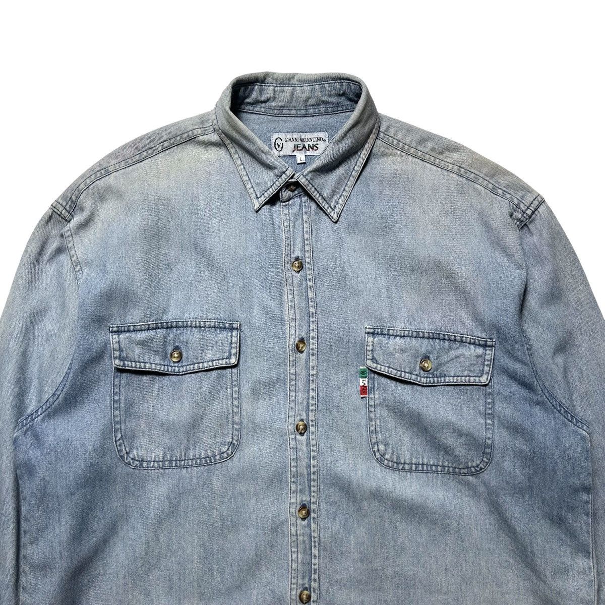 Gianni Valentino Vintage Gianni Valentino Big Logo Button Up Shirt Size US L / EU 52-54 / 3 - 3 Thumbnail