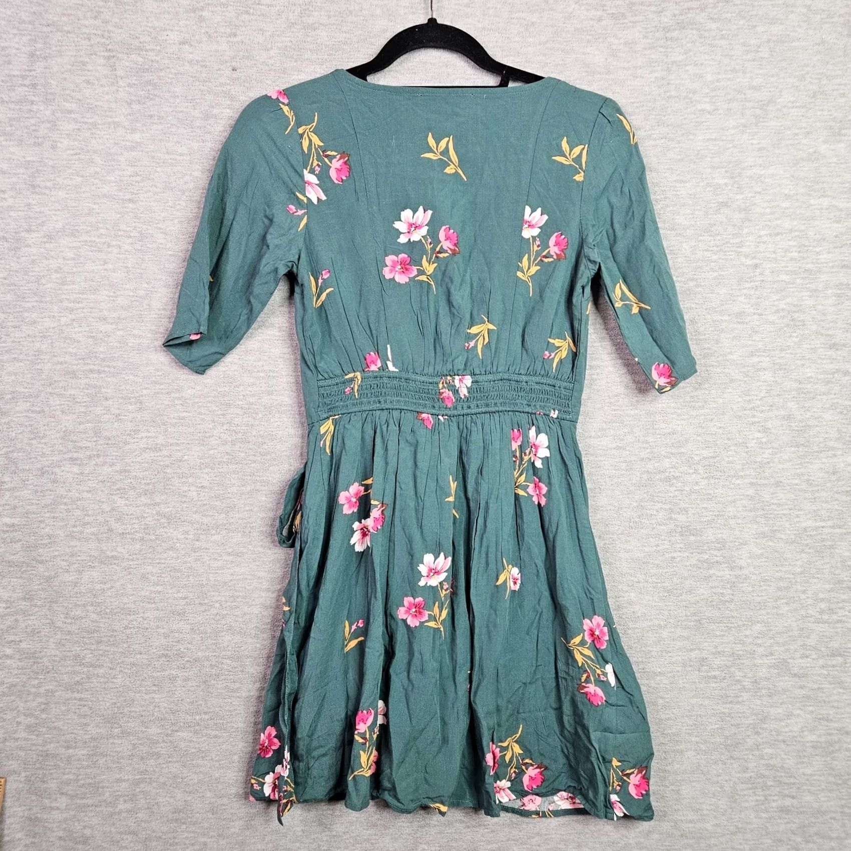 Abercrombie & Fitch Abercrombie & Fitch Floral Wrap Elbow Sleeve Mini Dress XS NEW Size XS / US 0-2 / IT 36-38 - 2 Thumbnail