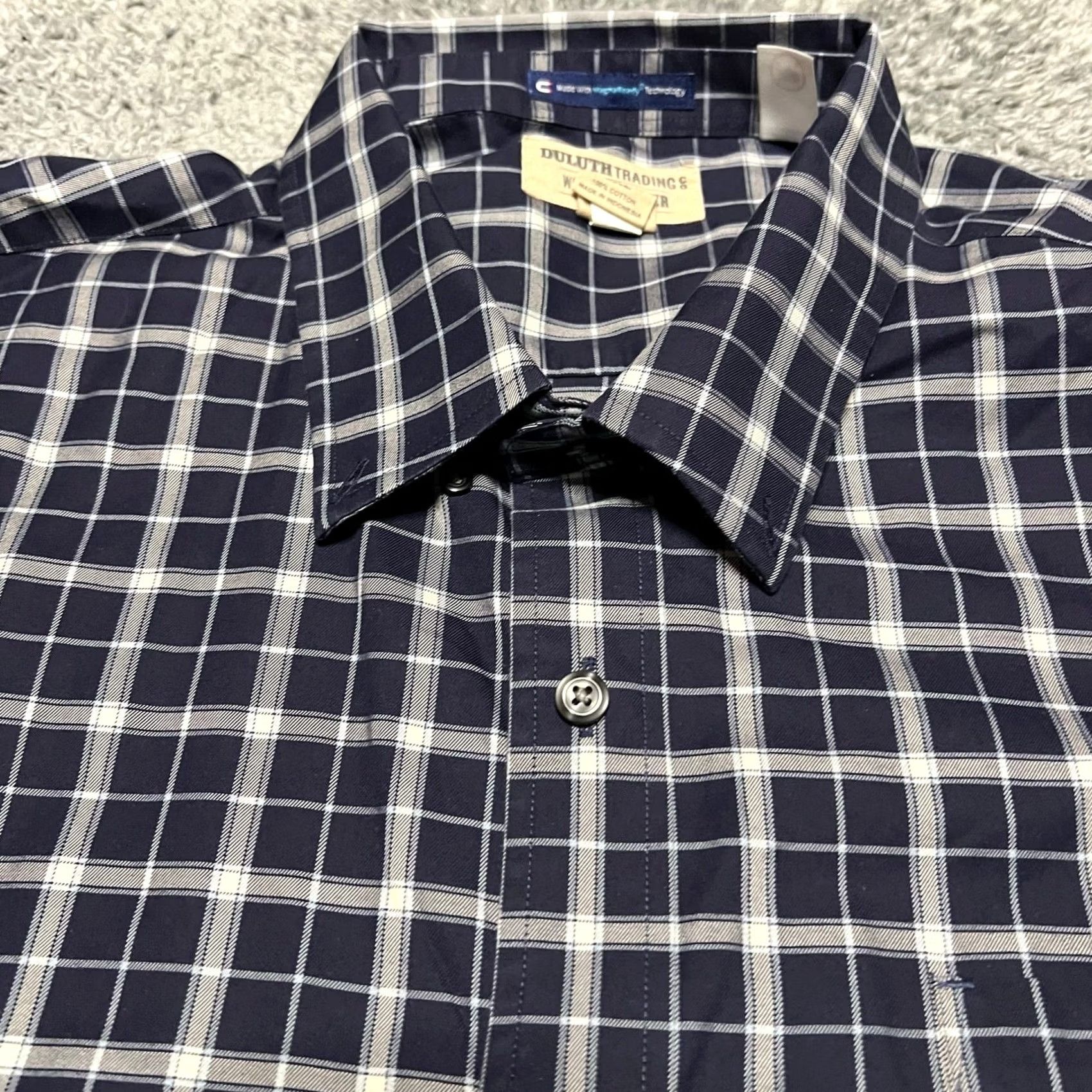 Duluth Trading Company Duluth Trading Shirt Men 3XL Blue Plaid Magna Ready Wrinkle Fighter Short Sleeve Size US XXL / EU 58 / 5 - 3 Thumbnail