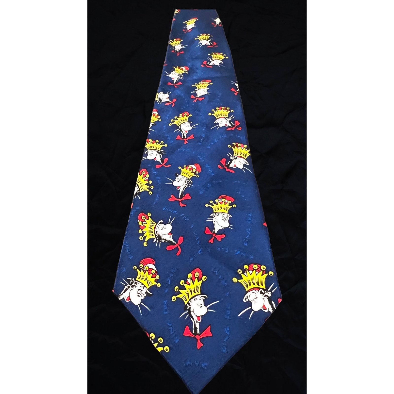 Vintage Dr Seuss Cat in the Hat Dark Blue Tie - 1994 Size ONE SIZE - 1 Thumbnail