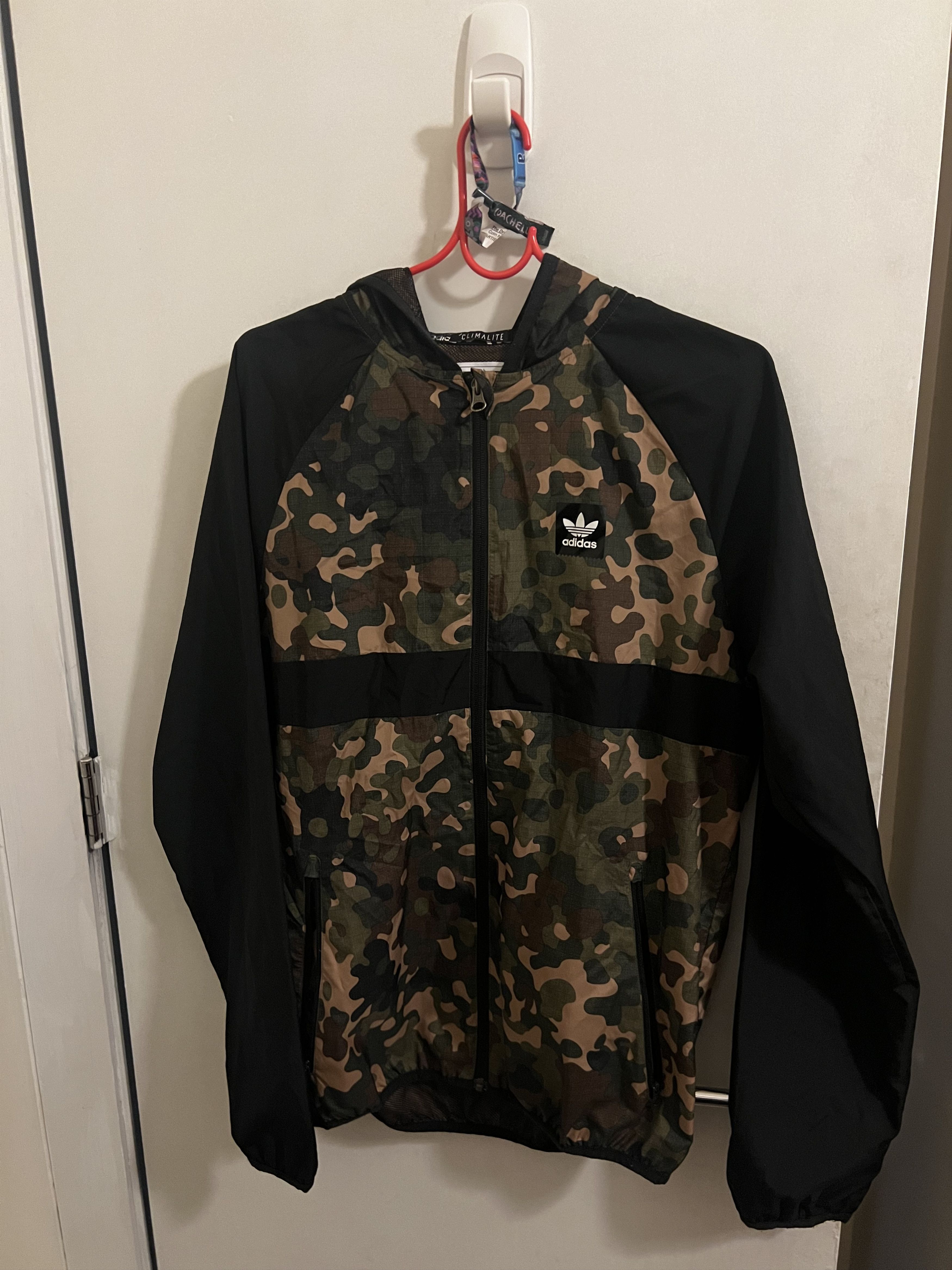 image of Liam Gallagher Camo Zip Up Adidas in Black, Men's (Size Small)