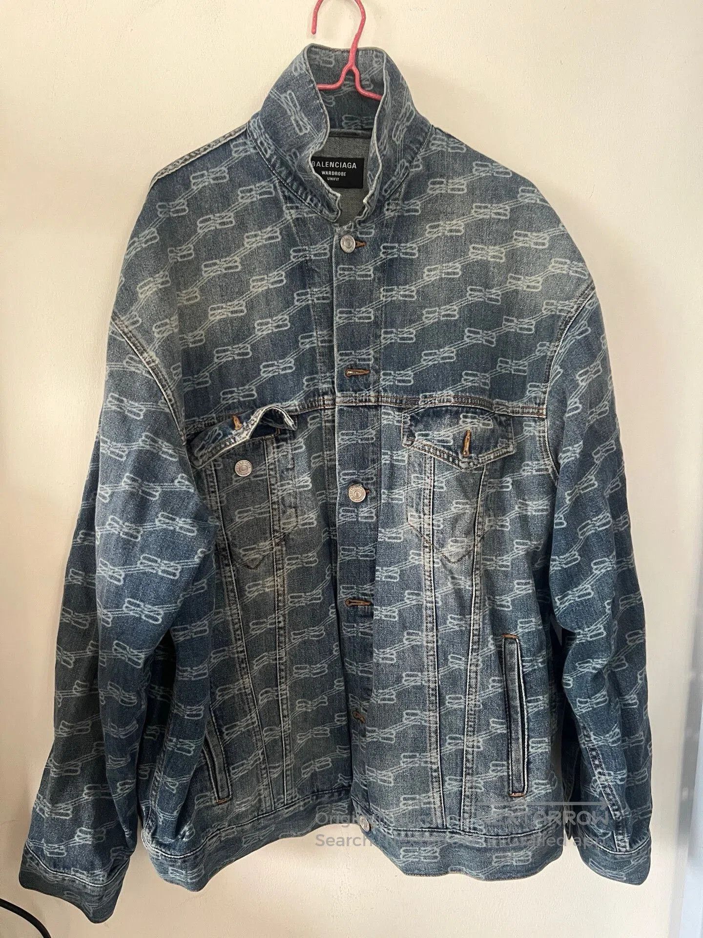 Balenciaga balenciaga classic denim jacket with bb print. Size US M / EU 48-50 / 2 - 4 Thumbnail