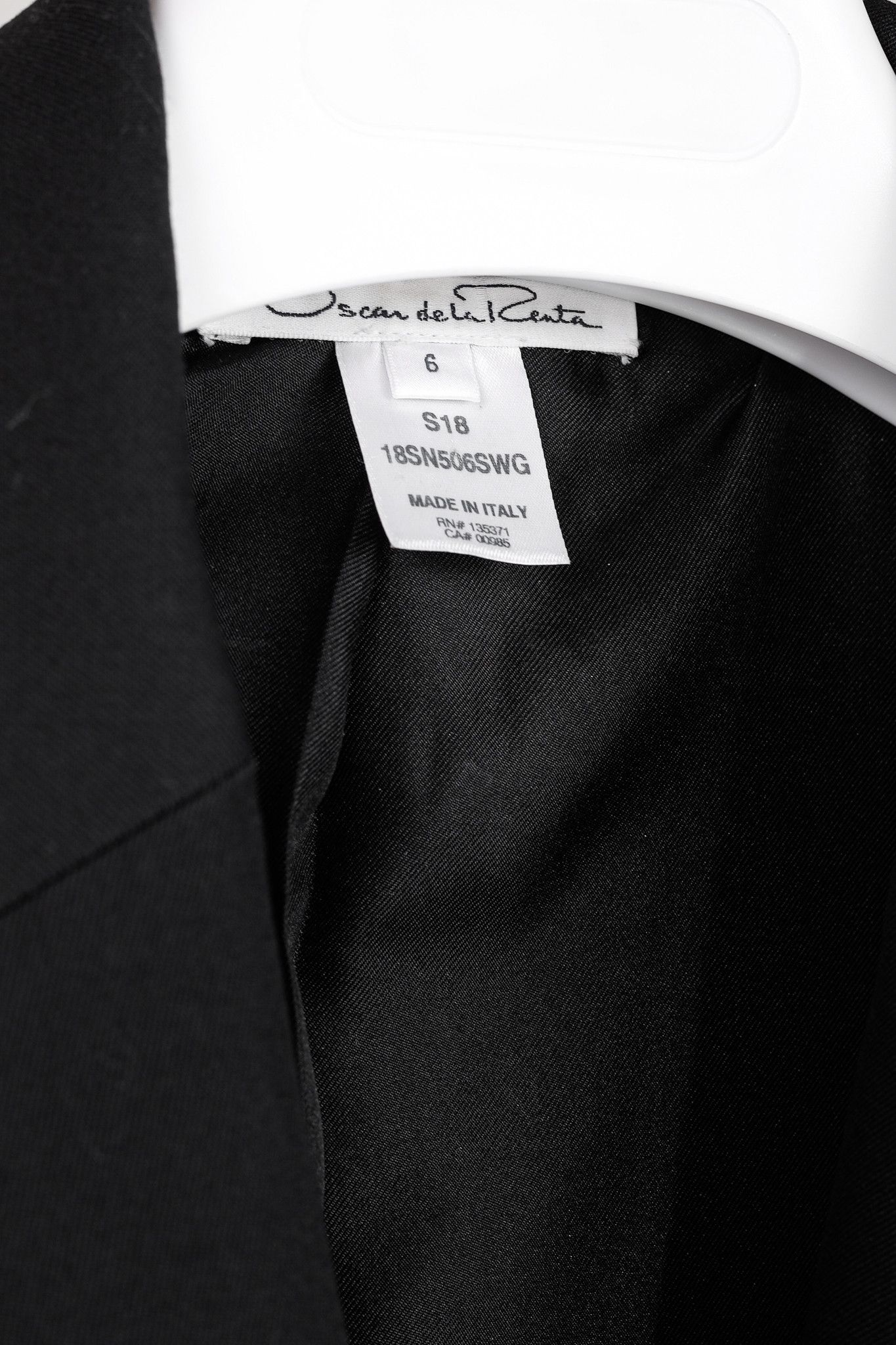 Oscar De La Renta Oscar de la Renta SS18 Runway Black Wool-Blend Blazer Size M / US 6-8 / IT 42-44 - 4 Thumbnail