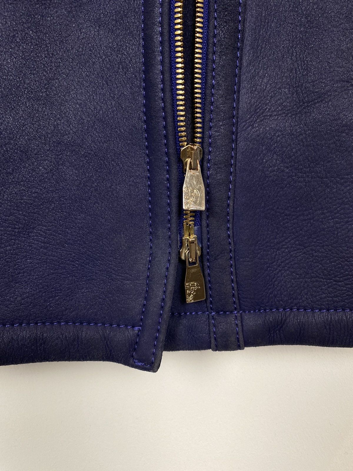 Designer Versace Collection Long Length Shearling Coat Jacket Purple Size S / US 4 / IT 40 - 9 Thumbnail