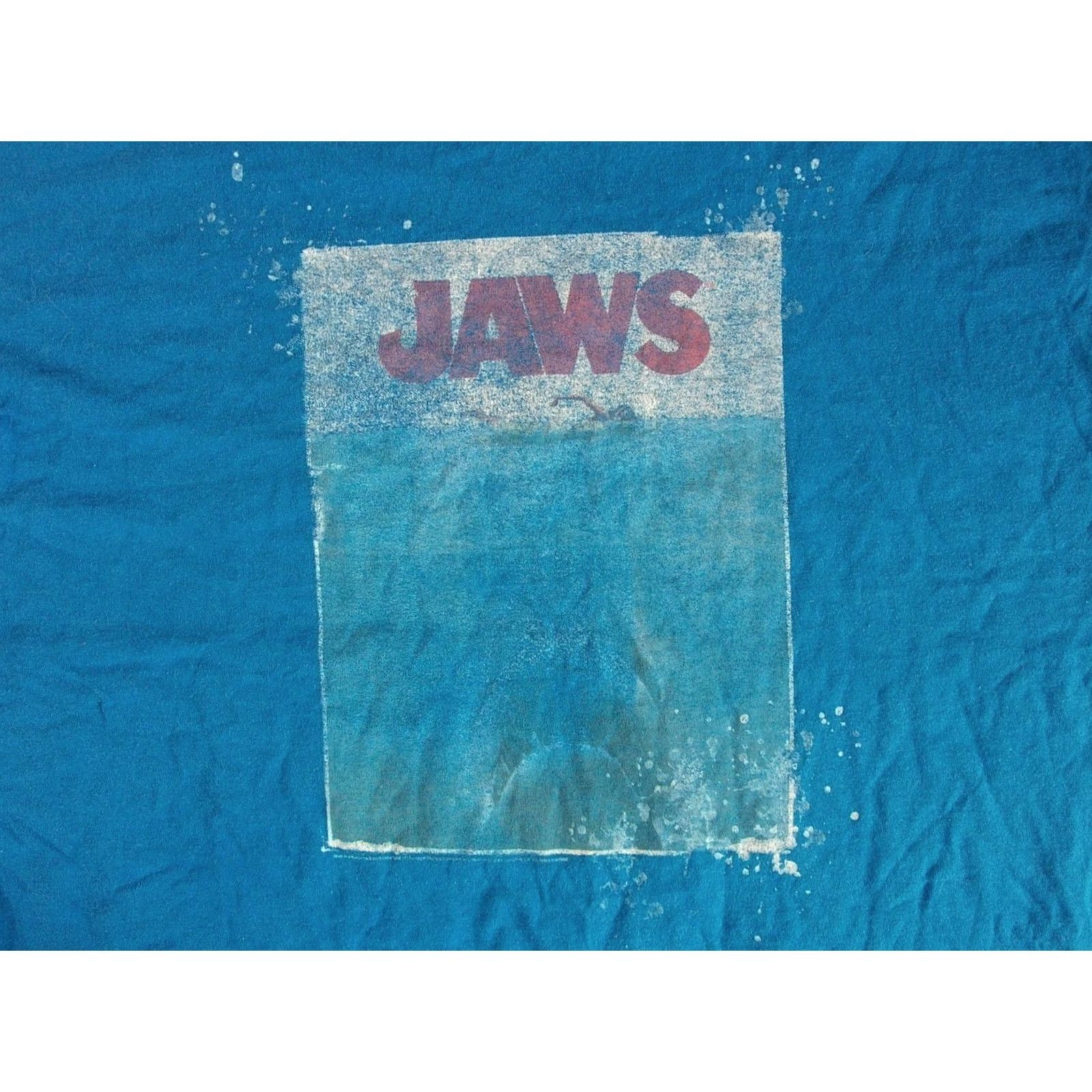 Jerzees JAWS Movie T-Shirt Men L Blue Graphic Print 2010s Regular Fit Short Sleeve Jerzees Crew Neck Shirt Size US L / EU 52-54 / 3 - 3 Thumbnail