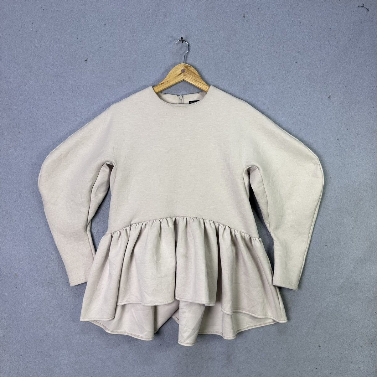Japanese Brand TSURU by Mariko Oikawa Peplum Top Beige Japanese Designer Size M / US 6-8 / IT 42-44 - 1 Thumbnail