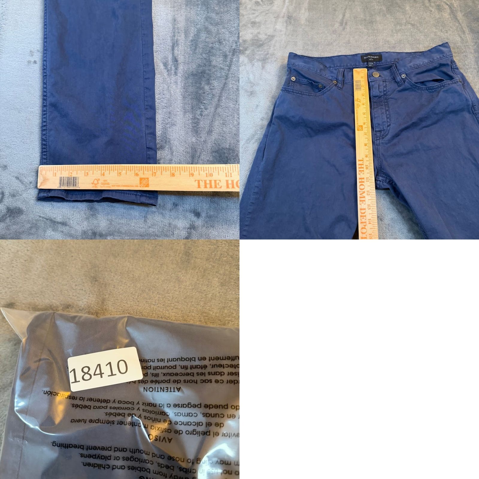 Banana Republic Banana Republic Slim Fit Pants Mens 33x34 Navy Blue Stretch Cotton 5 Pocket Size US 33 - 8 Thumbnail