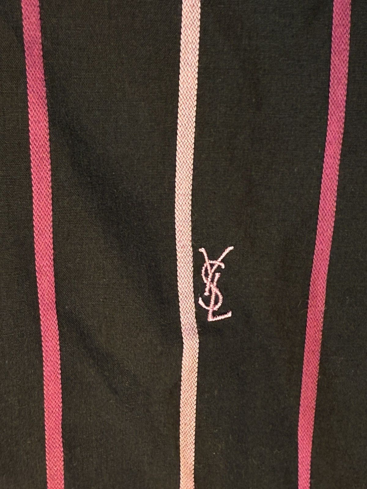 Yves Saint Laurent Black YSL Shirt Short Sleeve Button Up Striped Vintage 90s Size US M / EU 48-50 / 2 - 3 Thumbnail