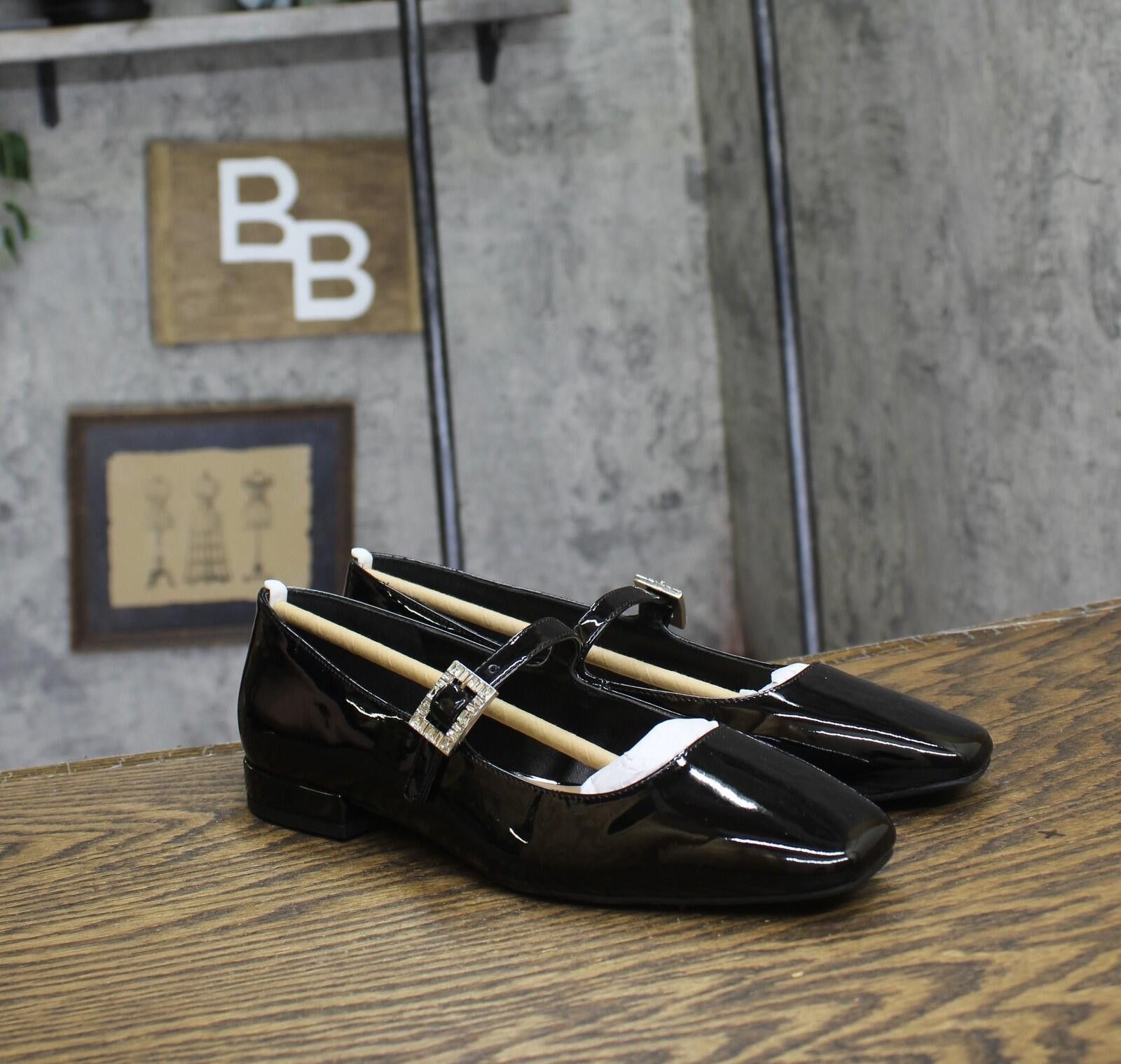 Other Nwt On 34th Womens Saadet Mary Jane Flats Black Patent 7m Size US 7 / IT 37 - 1 Thumbnail