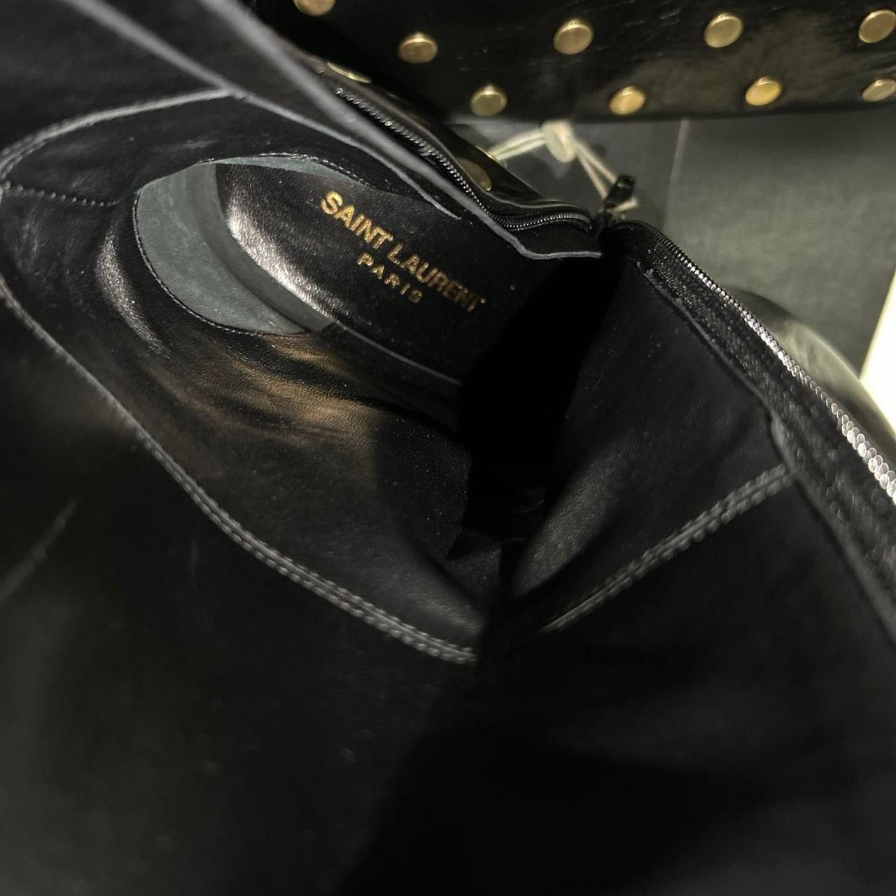Saint Laurent Paris SAINT LAURENT Black knee-high Gold Stud leather boots Size US 9 / IT 39 - 5 Thumbnail