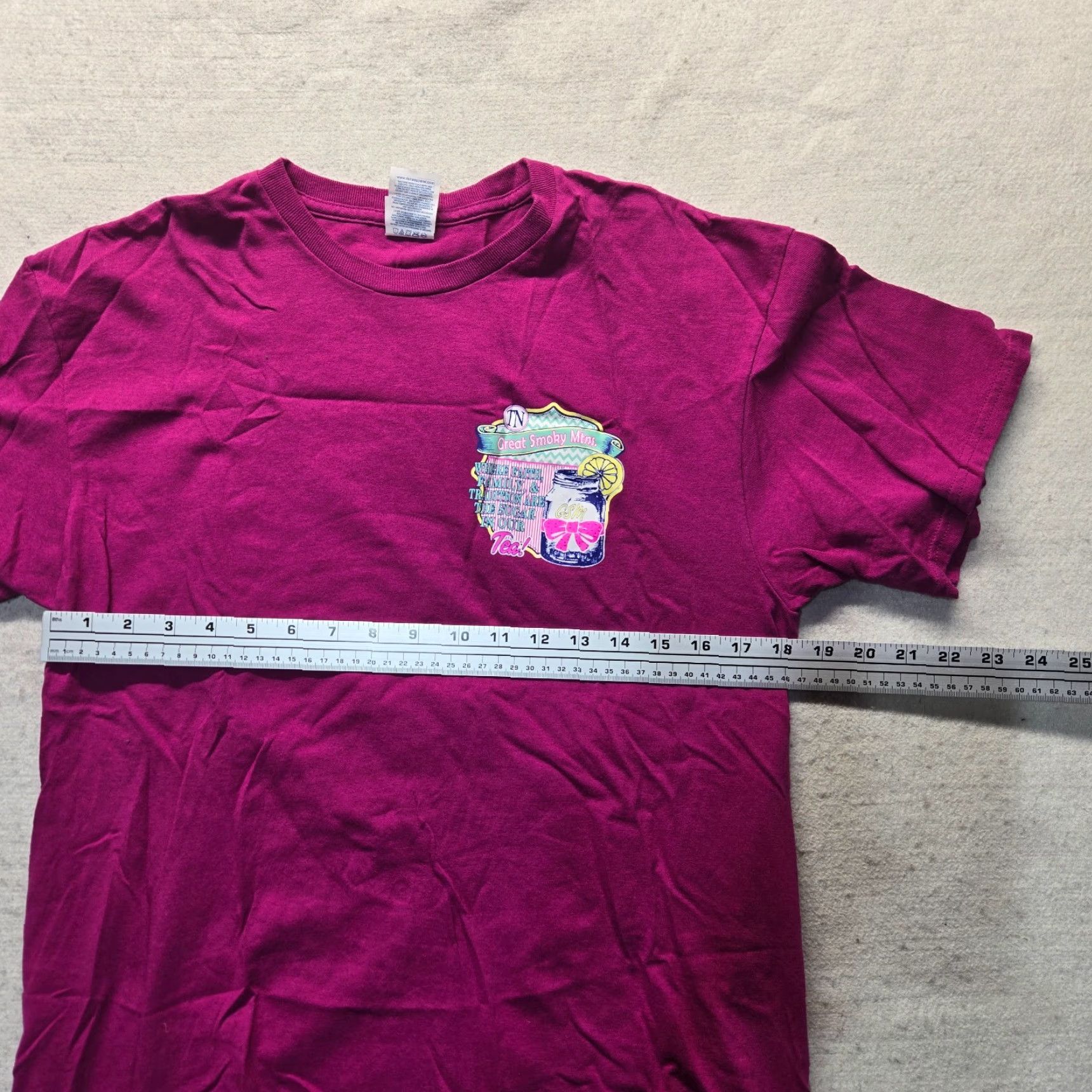 Fruit Of The Loom Fruit of the Loom Shirt Adult Men L Purple Short Sleeve Tee T-Shirt Great Smoky Mountains 90s (if applicable) Mens Size US L / EU 52-54 / 3 - 5 Thumbnail