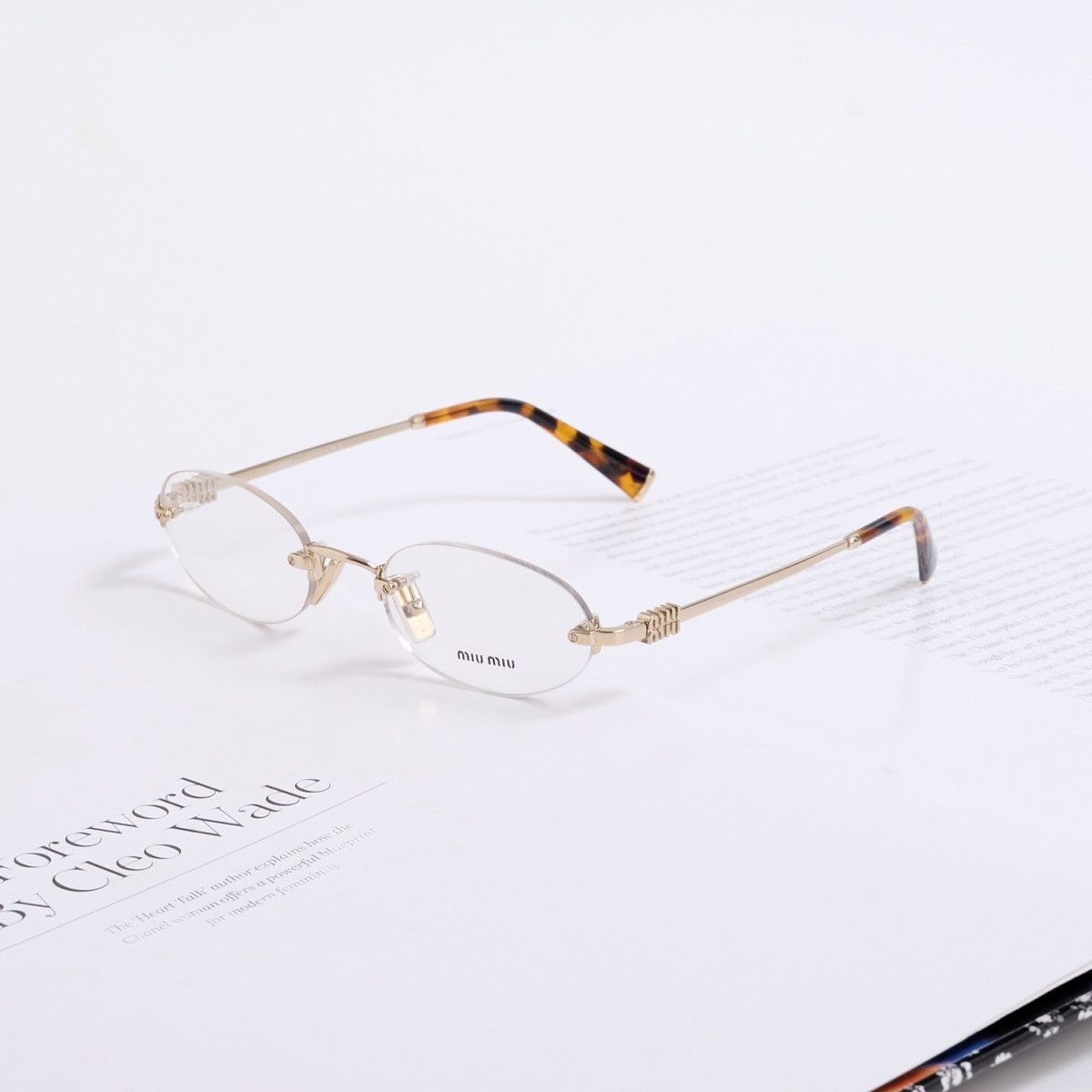 メガネ MiuMiu FW24 Miu Miu - 0MU 53WV - ZVN1O1 (0MU 53WV ZVN1O1) MU 53WV Miu Miu Glasses ZVN1O1 Pale Gold - eye-oo.com