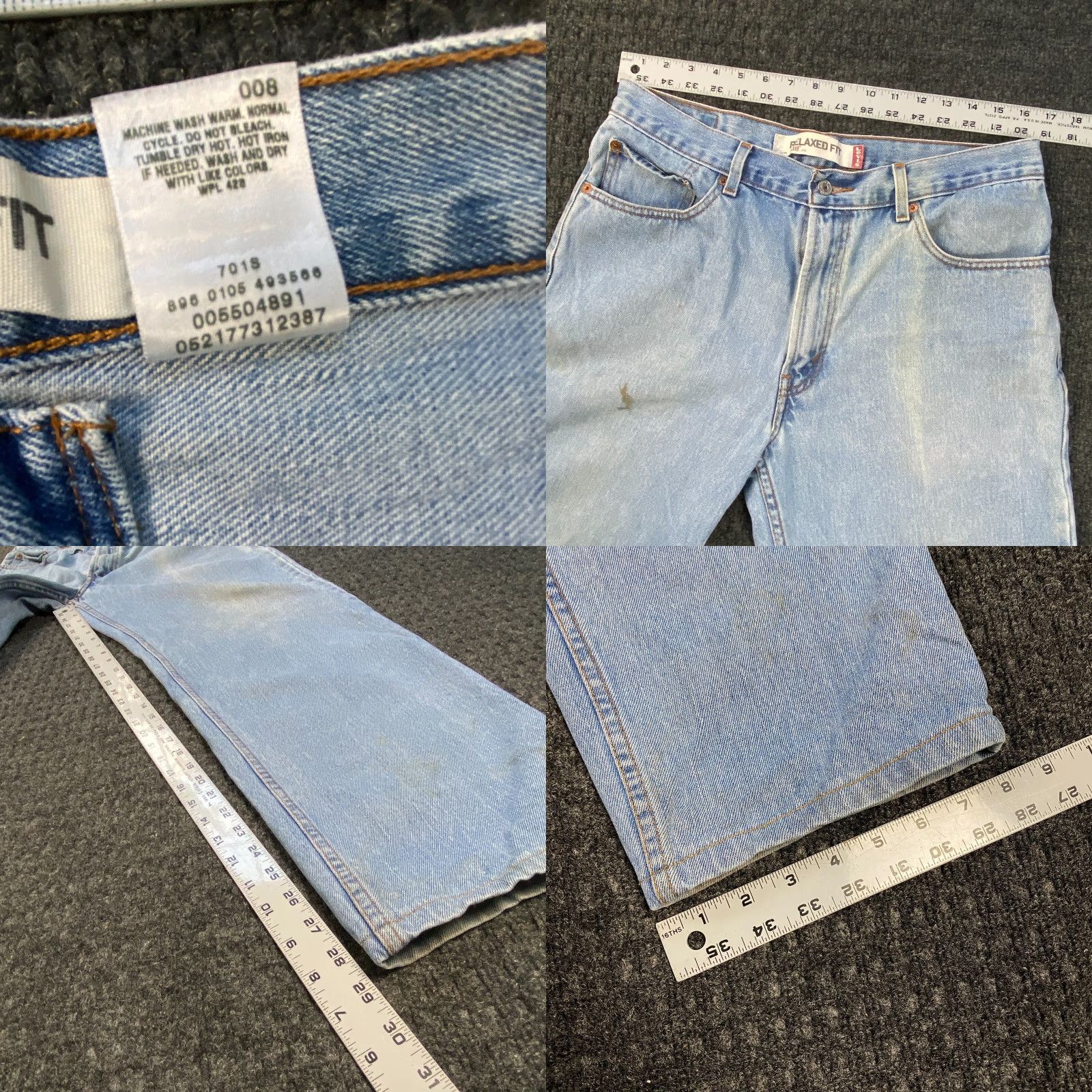 Levi's VINTAGE Levi’s 550 Jeans 34 x 29 Relaxed Light Wash Blue Denim Men Jeans 80s 90s Grunge Hip Hop Hipster Retro Band College Inseam 29 Waist 34 Mens Size US 34 / EU 50 - 8 Thumbnail