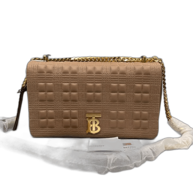 Burberry Lola Leather Chain Crossbody Bag in Beige, Men's