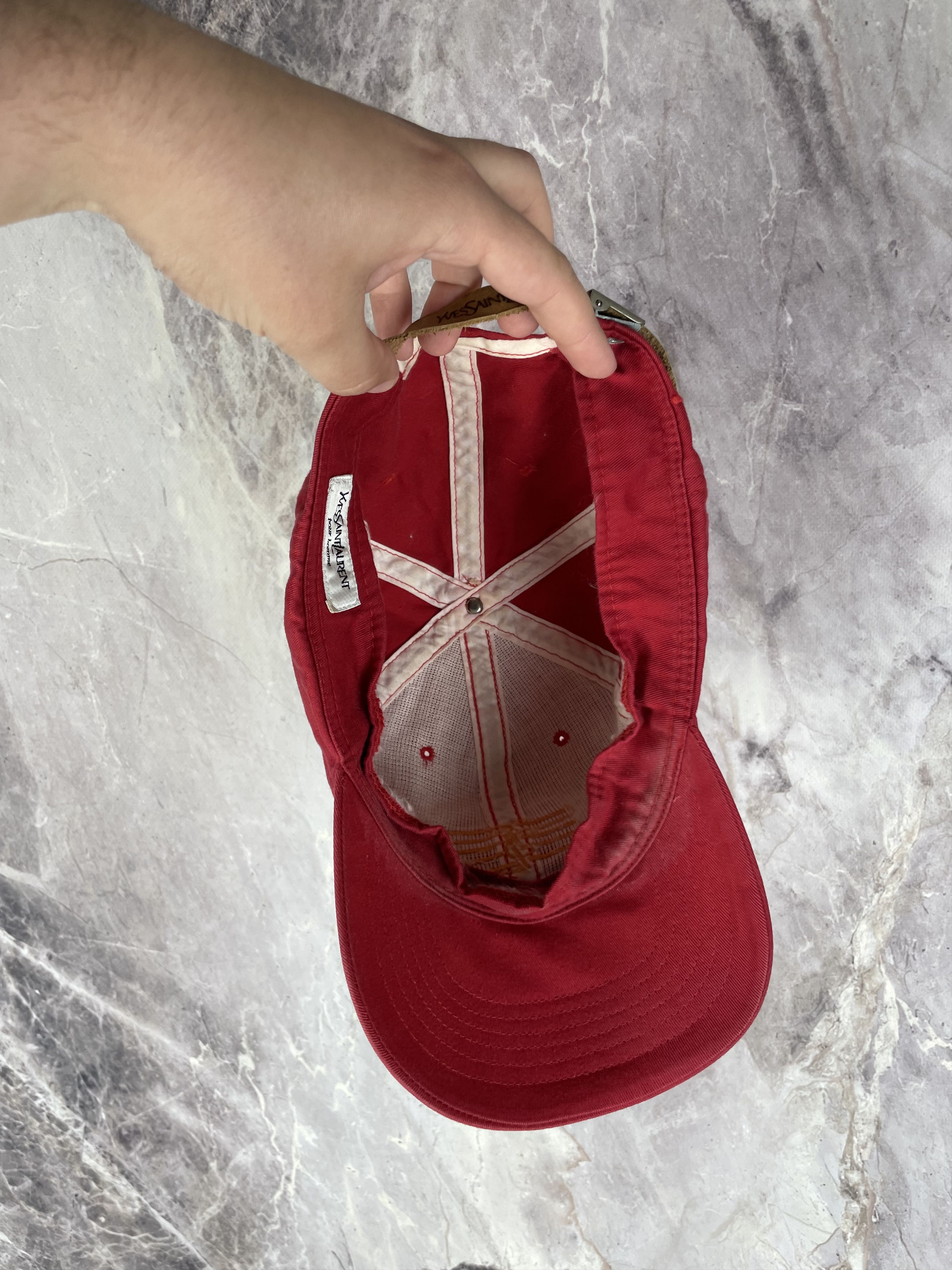 Yves Saint Laurent Vintage Yves Saint Laurent Red Cap Hat Logo Pour Homme YSL Size ONE SIZE - 7 Thumbnail