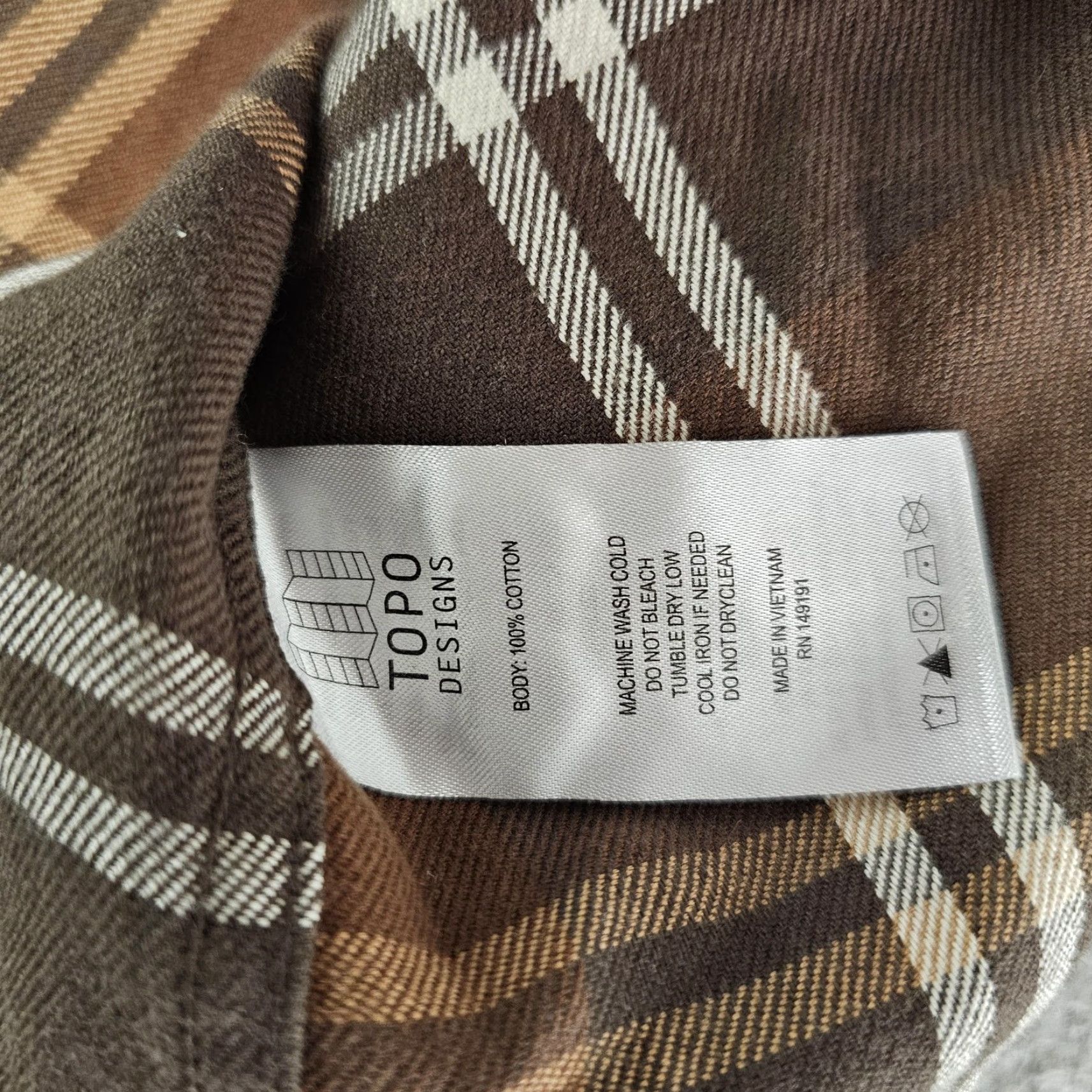 Topo Designs VINTAGE Topo Designs Shirt Mens Medium Brown Plaid Button Down Long Sleeve Flannel Size US M / EU 48-50 / 2 - 4 Thumbnail
