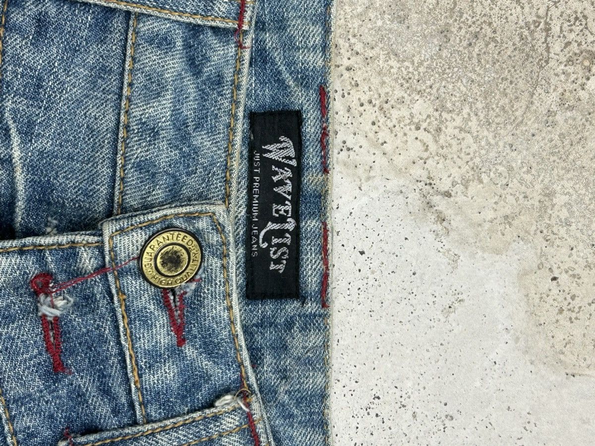 Hysteric Glamour Wave List Double Japan Waist Clawn Marks Cracked Washed Size US 31 - 12 Thumbnail