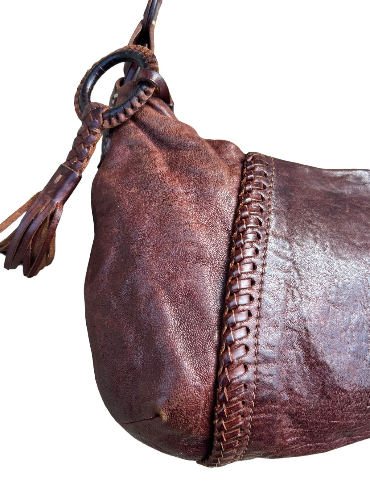Leather genten Japan Patina Leather Mini Hobo Bag Size ONE SIZE - 4 Thumbnail