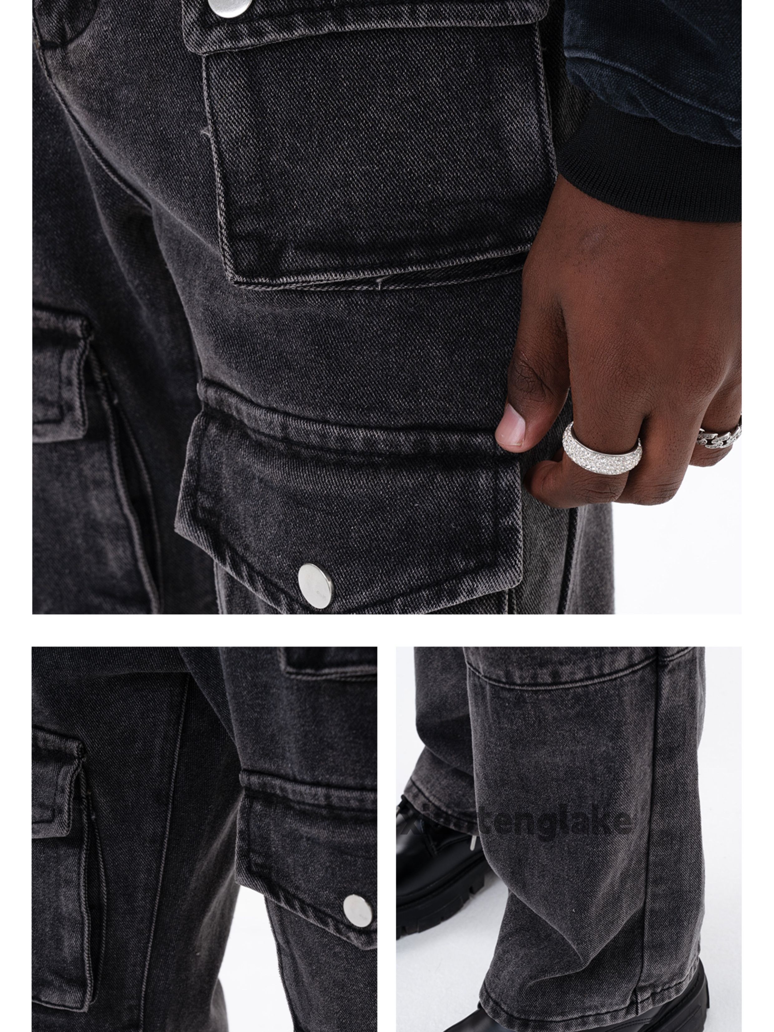 Jean × Vintage washed faded pocket hiphop skate cargo jeans Size US 32 / EU 48 - 4 Thumbnail