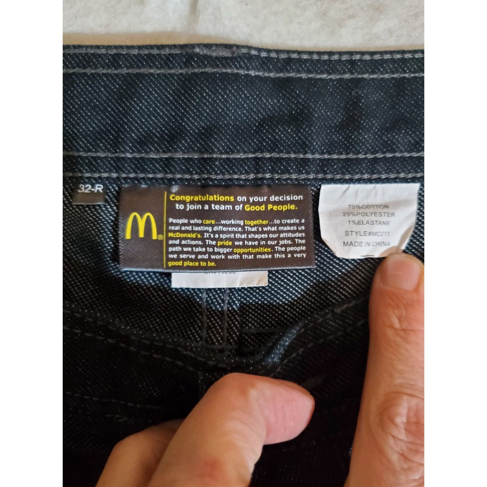 Vintage VINTAGE McDonald's Uniform Jeans Stretch Denim Classic Fit Cotton Blend Mens Sz 32x30 Blk Size 24" / US 00 / IT 34 - 3 Thumbnail