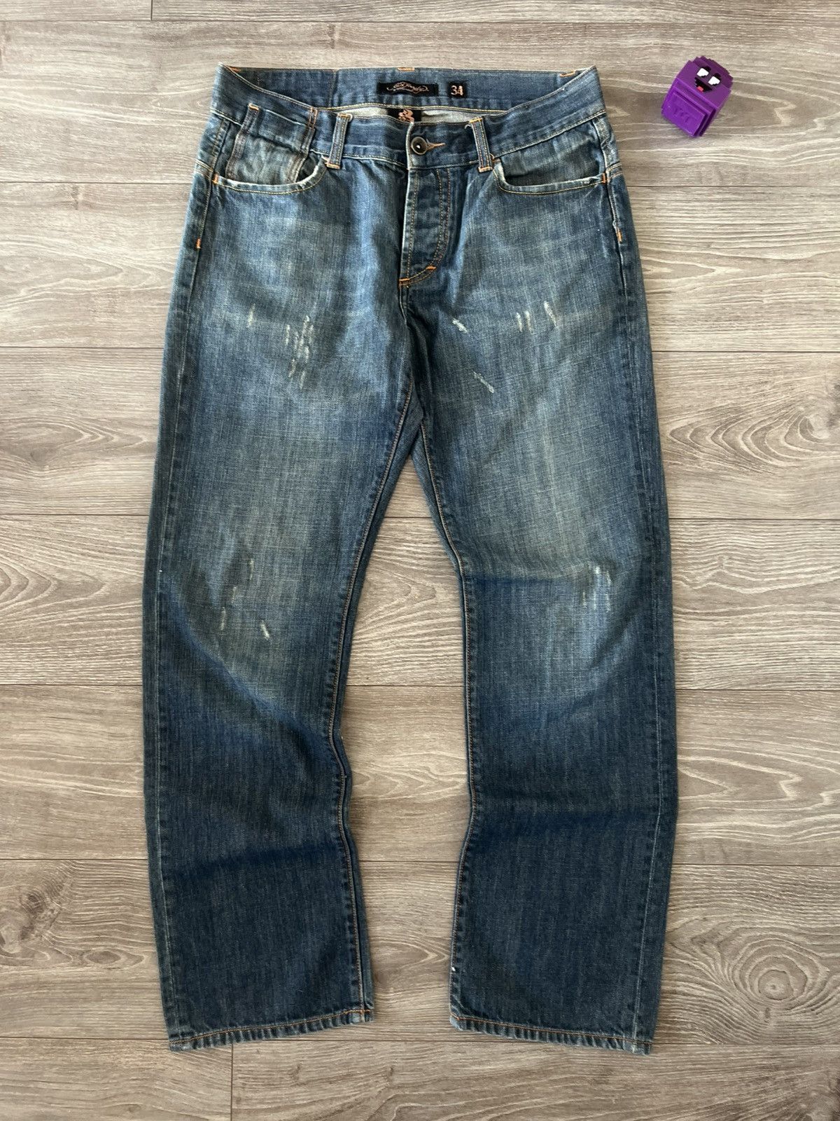 Ed Hardy Ed Hardy Avant Garde Loose Japan Style Distressed Jeans Size US 34 / EU 50 - 2 Thumbnail