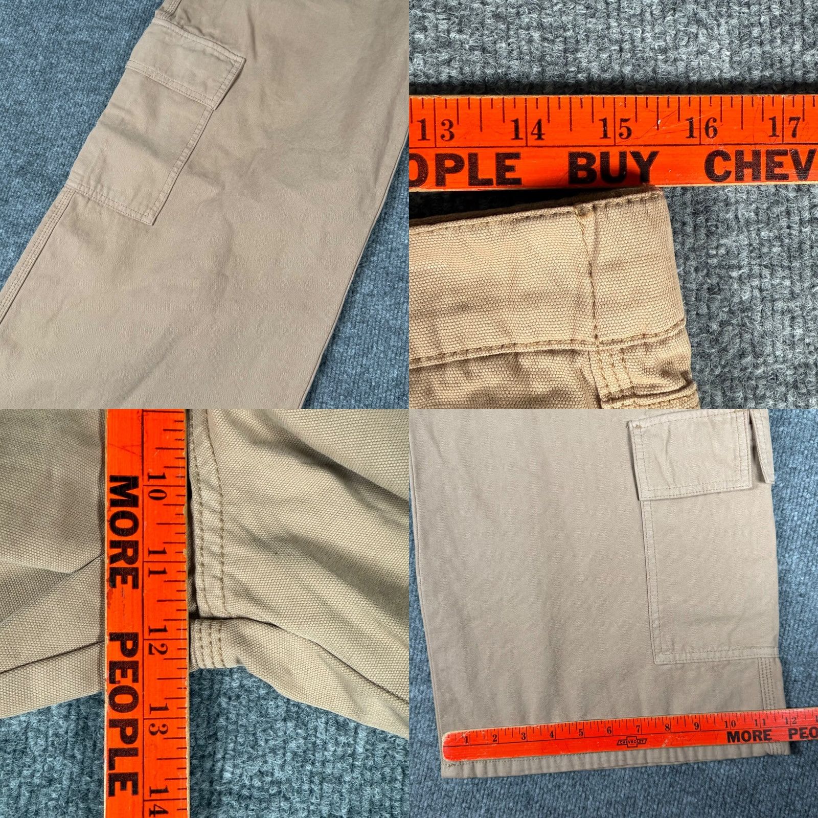 Forever 21 Forever 21 Womens Carpenter Pants Cargo Utility 7 Pockets Wide Leg Khaki Beige Size 36" / US 14 / IT 50 - 8 Thumbnail