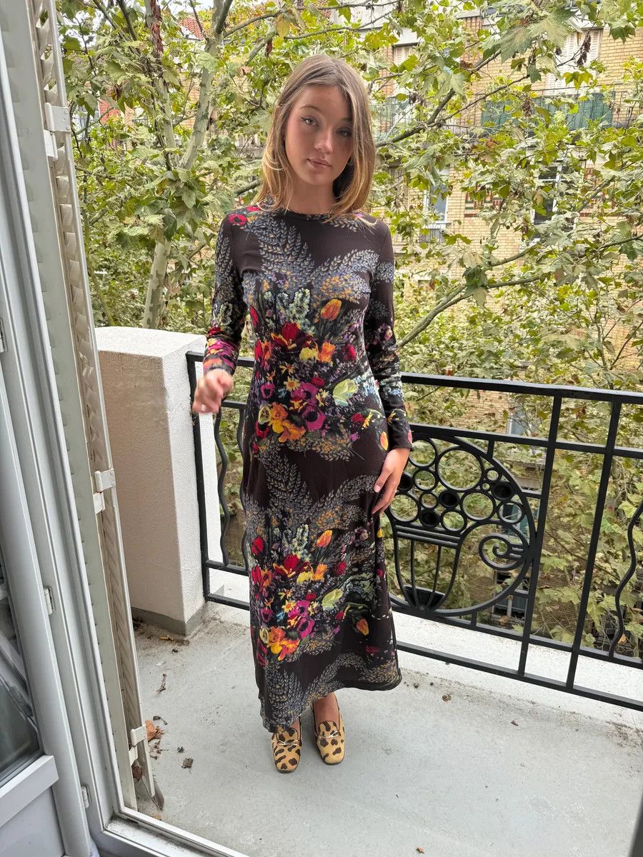 Designer × Jean Paul Gaultier × Vintage SS2004 Jean Paul Gaultier Flower Distinct Italian Dress Size S / US 4 / IT 40 - 2 Thumbnail