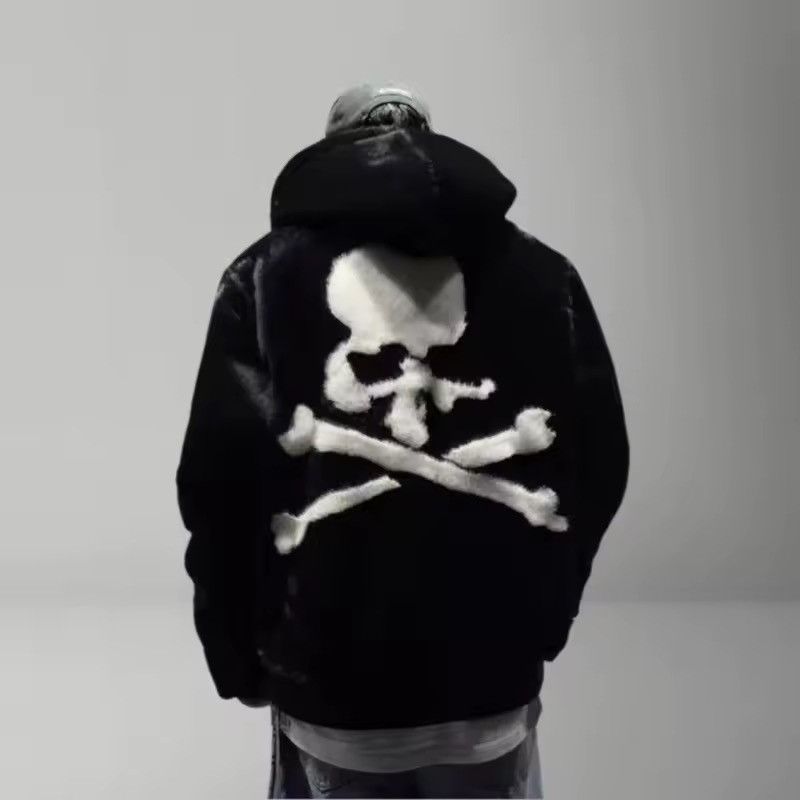 Other Gothic Skull Fur Loose Hooded Jacket Sweatshirt Size US L / EU 52-54 / 3 - 1 Thumbnail