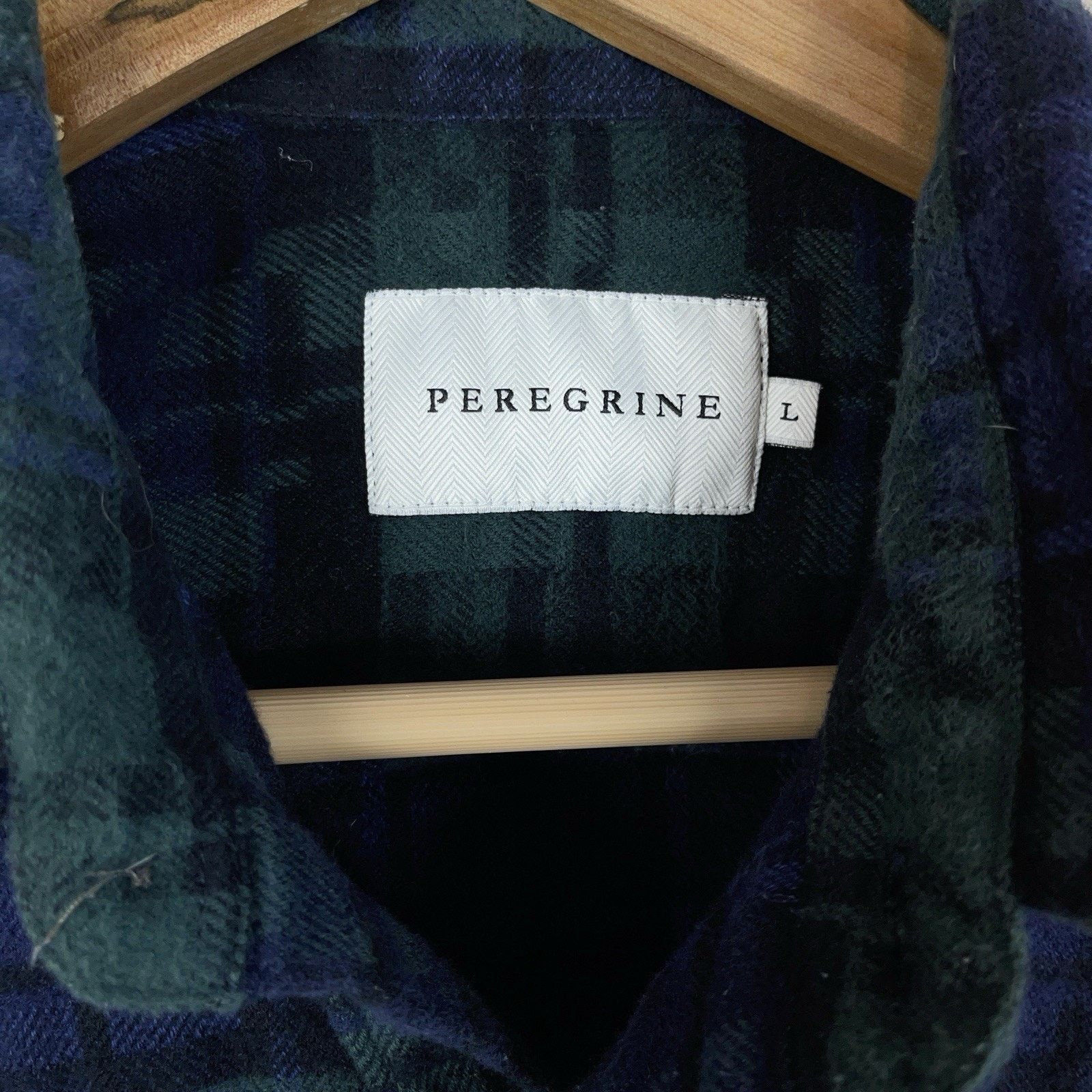 Peregrine Peregrine England Moore Plaid Flannel Green Shirt Men's L Size US L / EU 52-54 / 3 - 5 Thumbnail