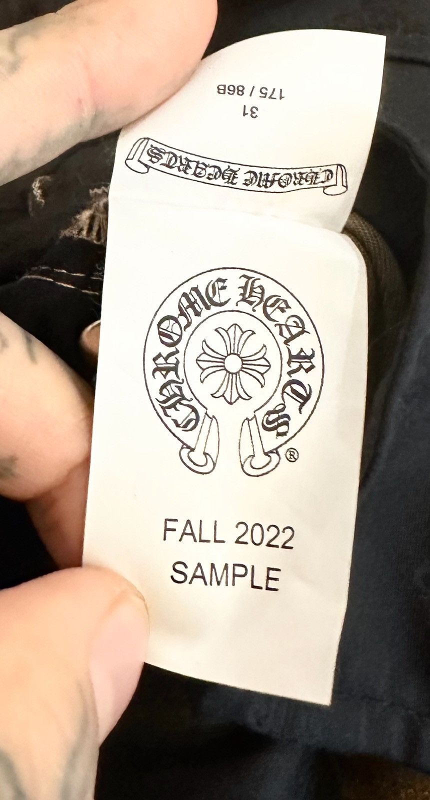 Chrome Hearts CHROME HEARTS 1/1 FLOODED CROSS PATCH SAMPLE CARPENTER JEANS Size US 30 / EU 46 - 4 Thumbnail