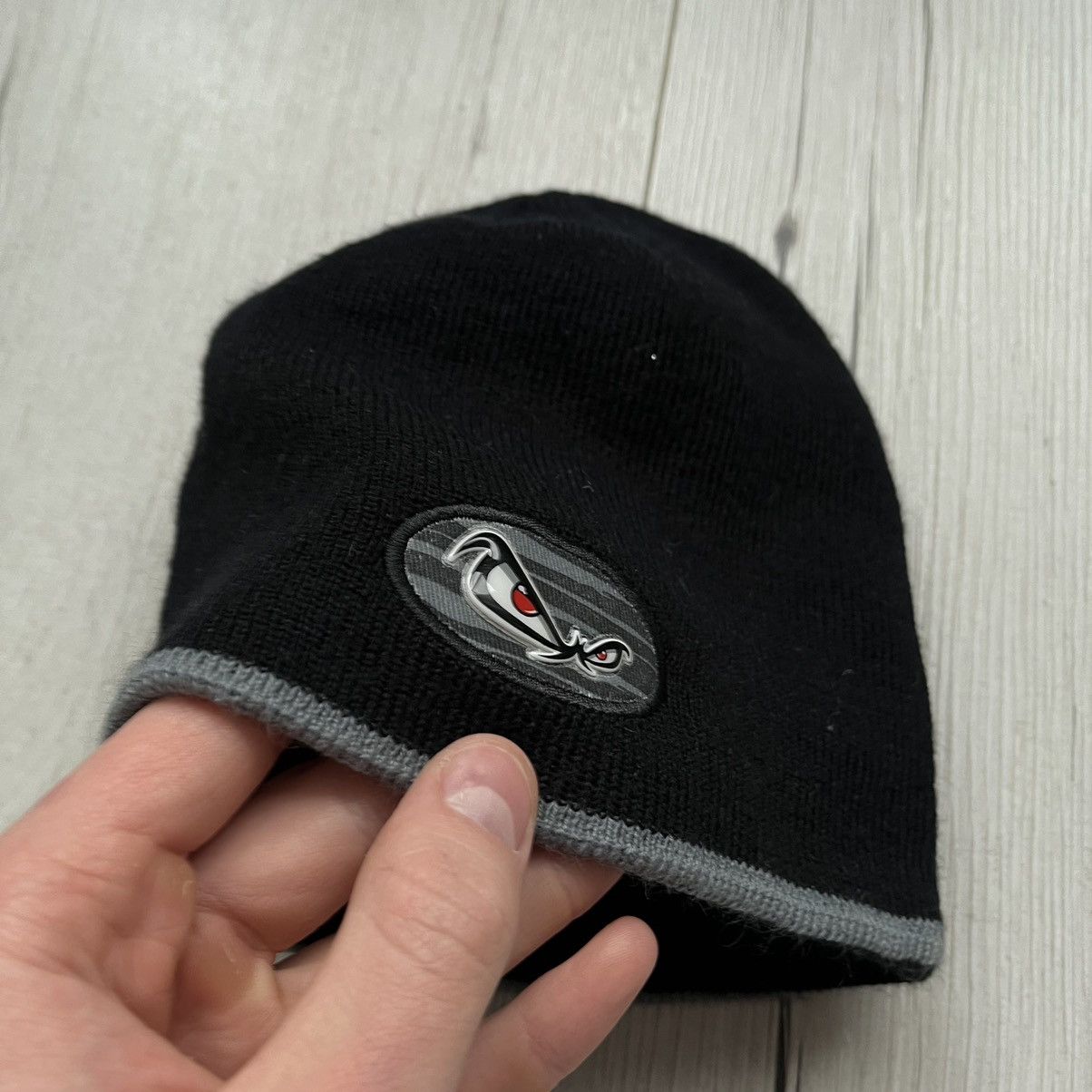 No Fear × Vintage No Fear Logo Beanie Black Acrylic Hat Y2K Size ONE SIZE - 2 Thumbnail
