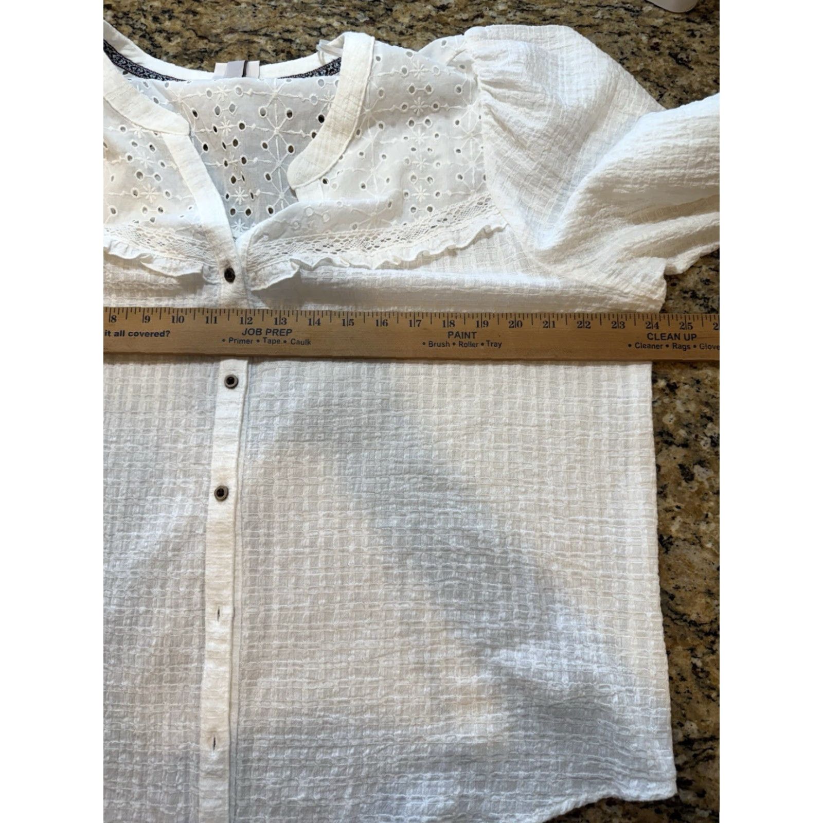 Vintage VINTAGE Knox Rose Blouse Shirt Womens Plus 2XL White Short Sleeve Button Front Cotton Rose Solid New W Tags Size XXL / US 16-18 / IT 52-54 - 6 Thumbnail