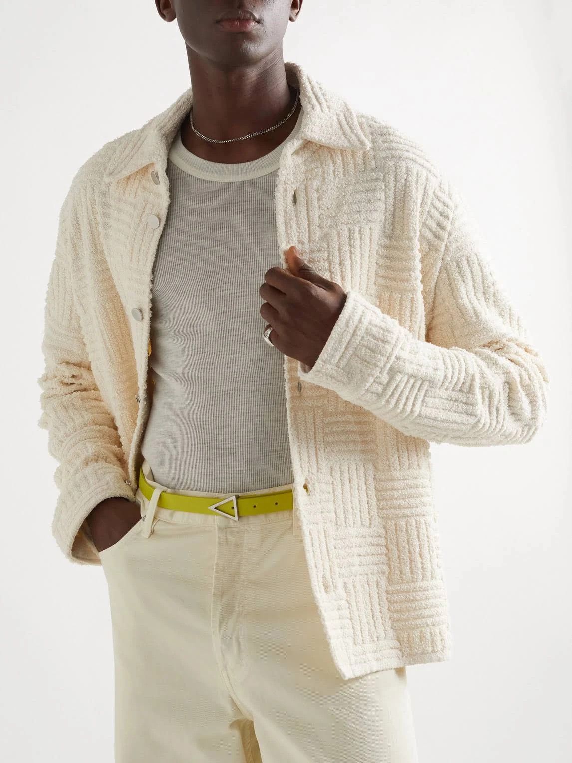 Bottega Veneta o1bcso1str0824 Size : 85 / Triangle Belt in Yellow Size 32 - 3 Thumbnail