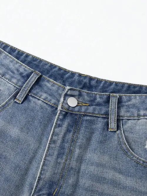 Jean Vintage Straight Leg Distressed Denim Jeans Size US 36 / EU 52 - 3 Thumbnail