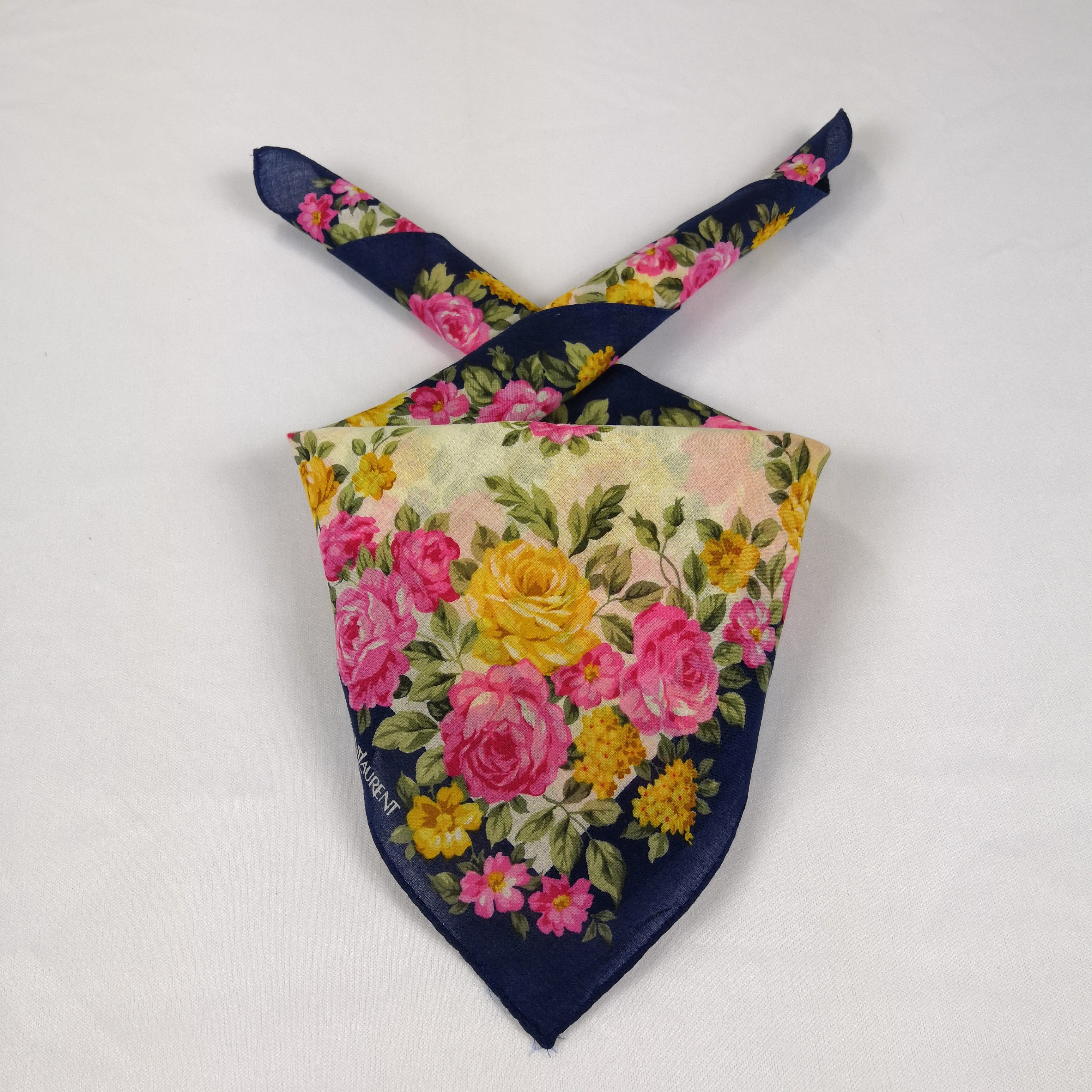 Japanese Brand Vintage Yves Saint Laurent Handkerchief Neckerchief Bandana Size ONE SIZE - 1 Thumbnail