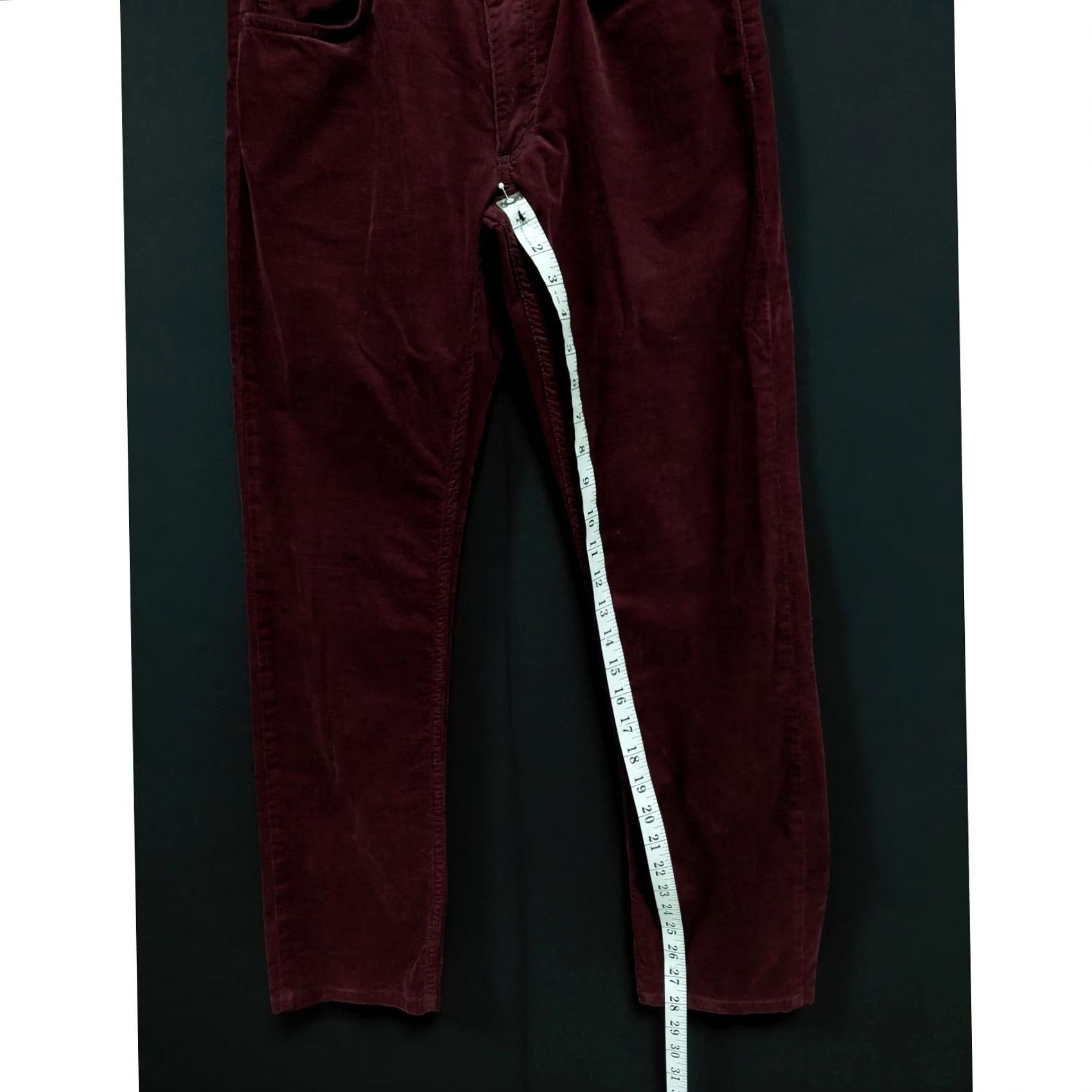 Theory Theory Raffi Slim Fit Corduroy Pants Burgundy Solid Straight Men 29 Size US 29 - 7 Thumbnail