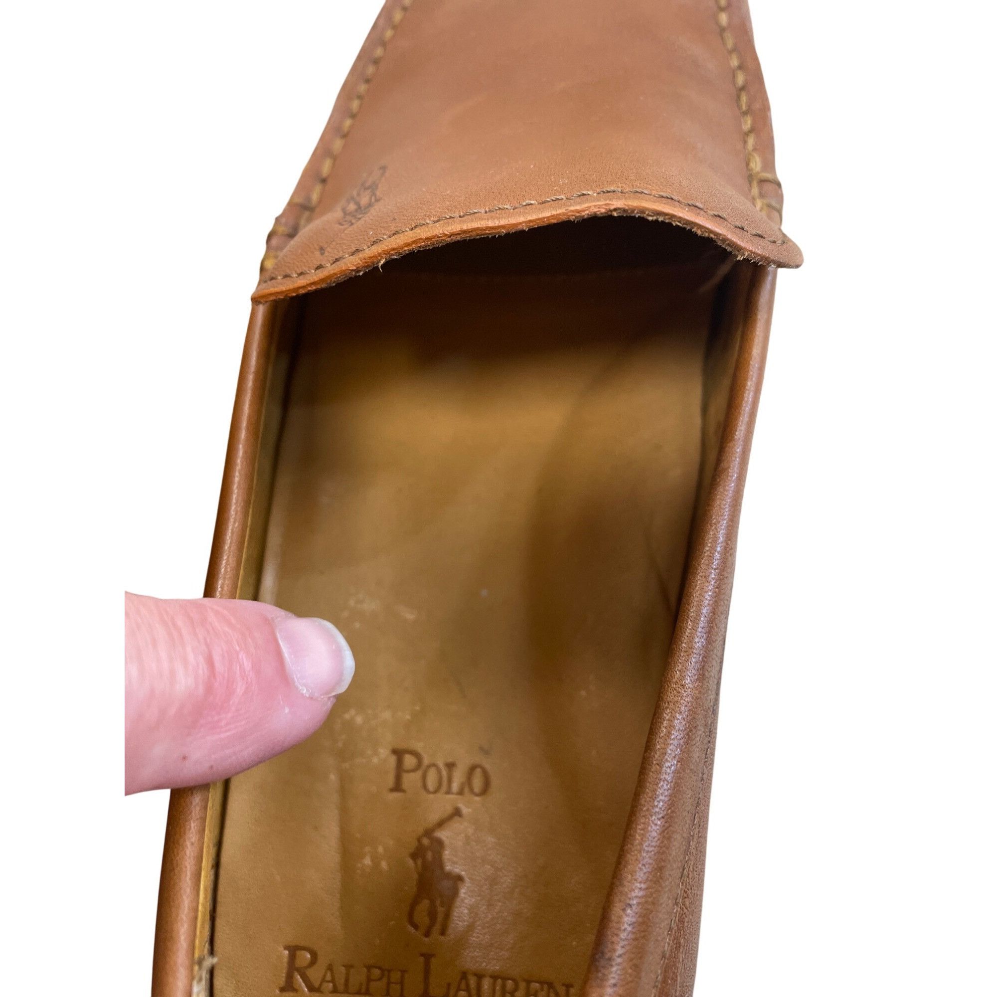 Polo Ralph Lauren Polo Ralph Lauren Allon Mens Brown Leather Slip-On Loafers S Size US 7.5 / EU 40-41 - 12 Thumbnail