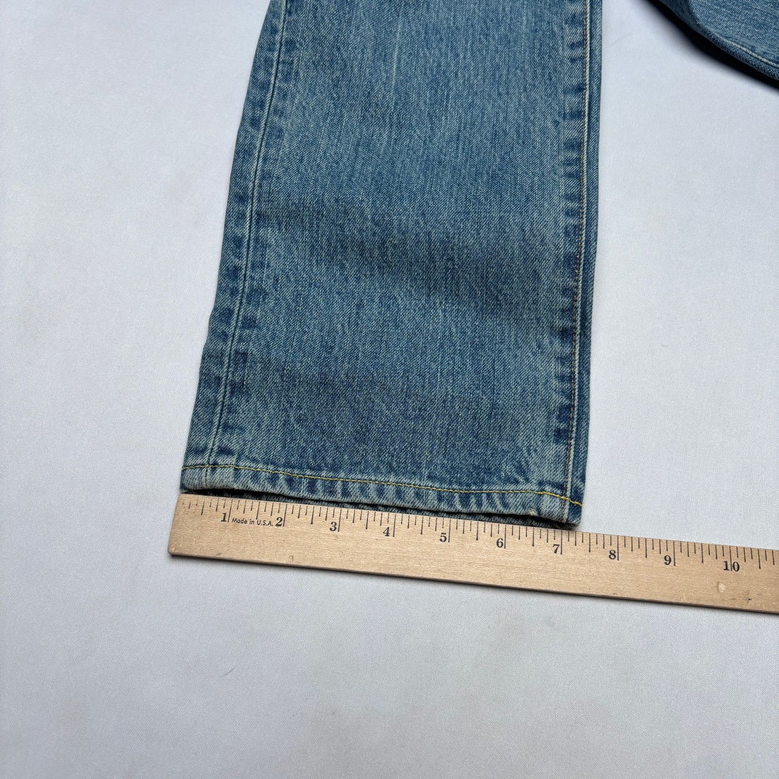 Sid Mashburn $185 Sid Mashburn Light Wash Denim 36x32 Slim Straight Jeans Size US 36 / EU 52 - 8 Thumbnail