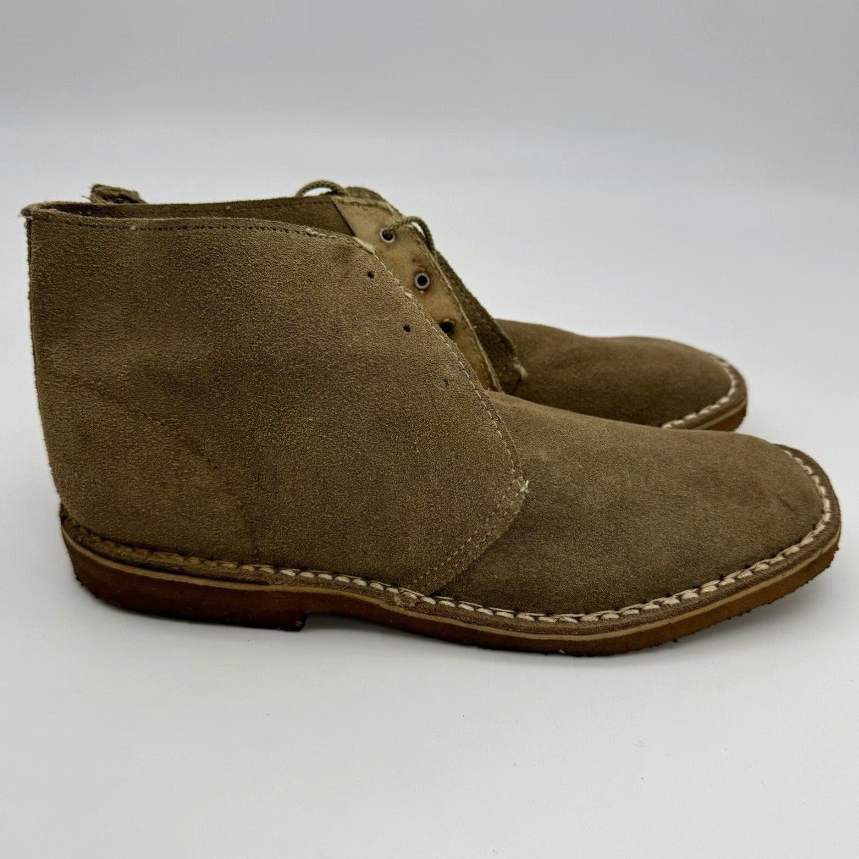 Vintage VINTAGE DUNHAM SUEDE CHUKKA DESERT BOOTS MEN'S 8 TAN BEIGE GUM SOLE 70s Size US 8 / EU 41 - 2 Thumbnail