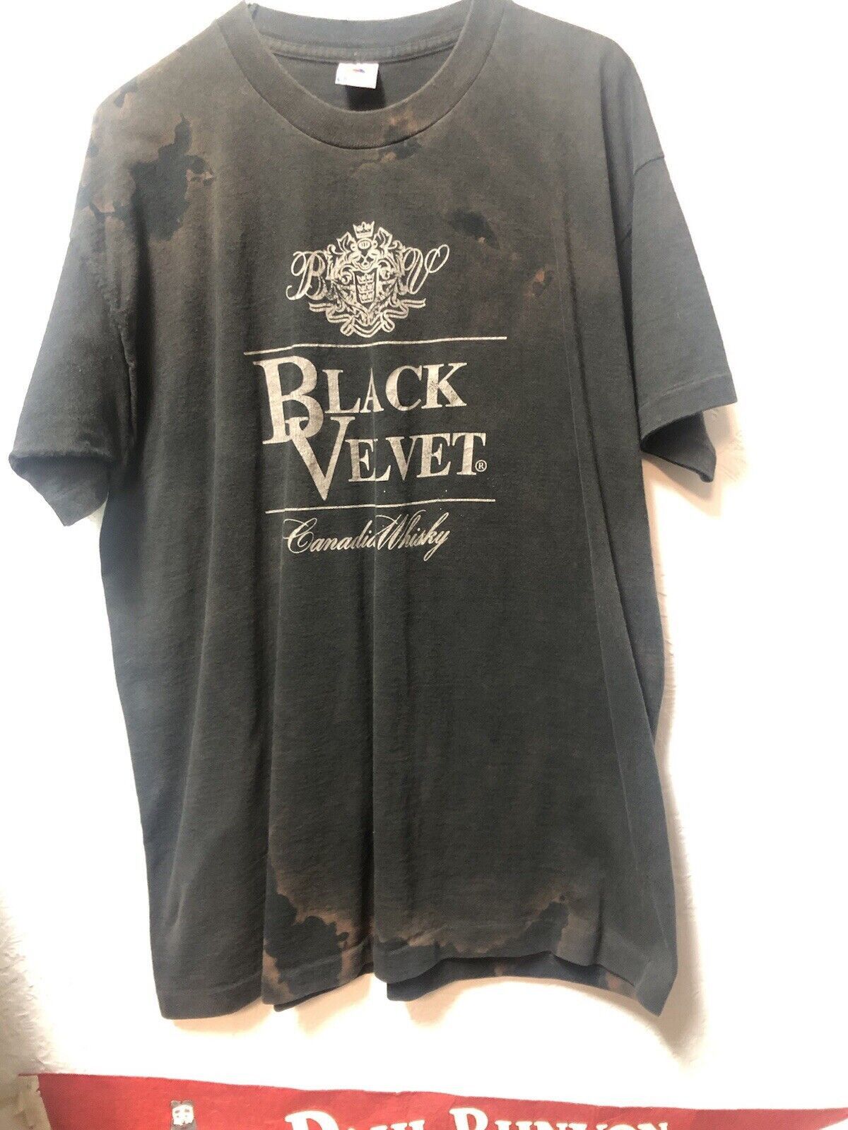 Fruit Of The Loom × Vintage Black Velvet Canadian Whiskey T Shirt Faded Sun Liquor XL Size US XL / EU 56 / 4 - 2 Thumbnail