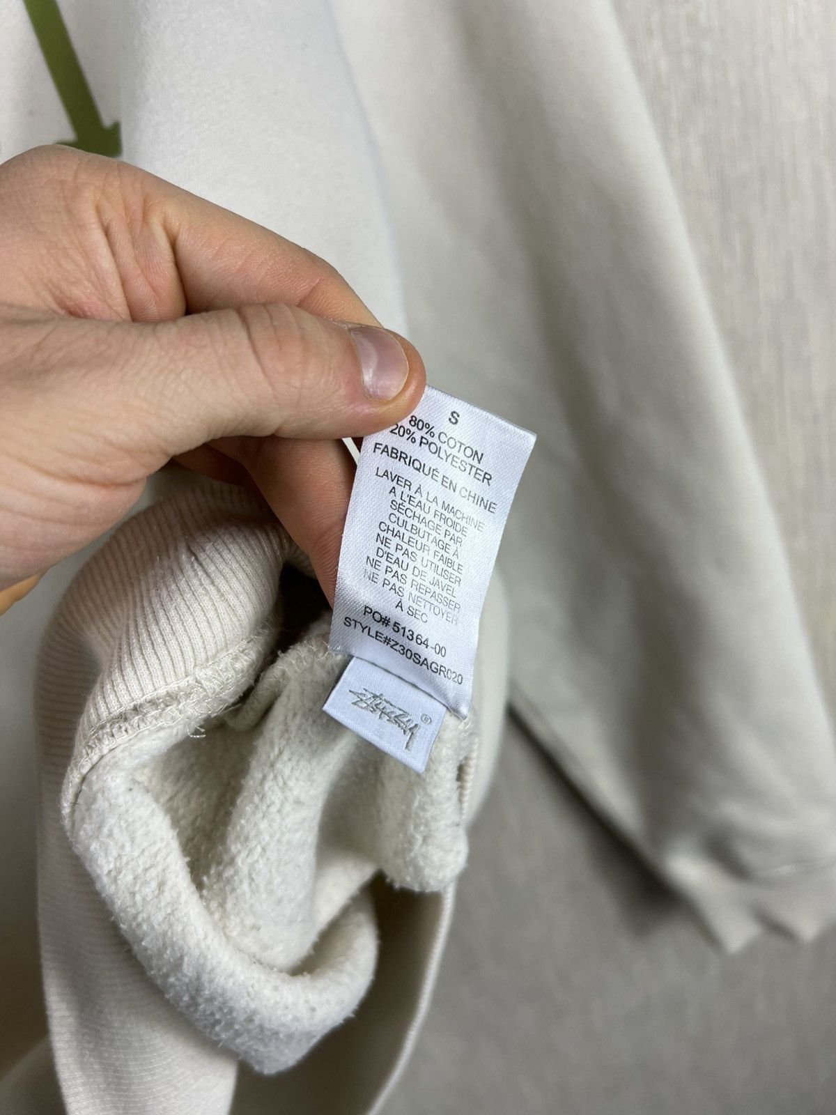 Stussy Vintage Stussy y2k cream green big logo crewneck sweatshirt Size US S / EU 44-46 / 1 - 20 Thumbnail