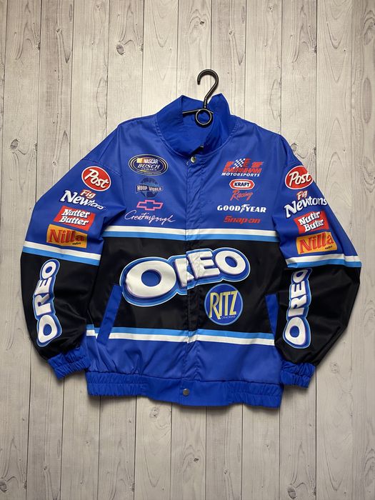 Blue vintage oreo nascar racing outlet jacket