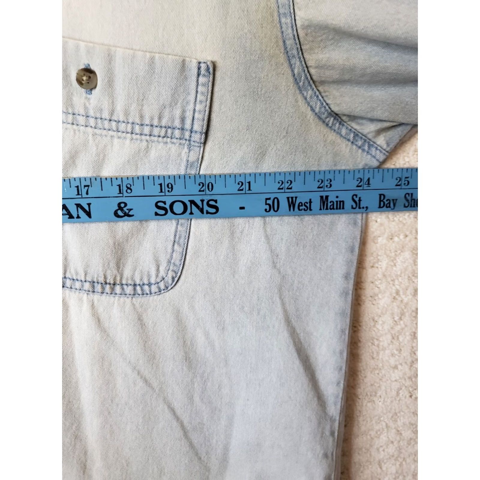 Wrangler Wrangler Rugged Wear Long Sleeve Faded Denim Shirt Button Up Men L Chest 48" Blue Cotton Jeanswear Shirt Button-Down Collared 30" Regular Slim Relaxed Size US L / EU 52-54 / 3 - 7 Thumbnail